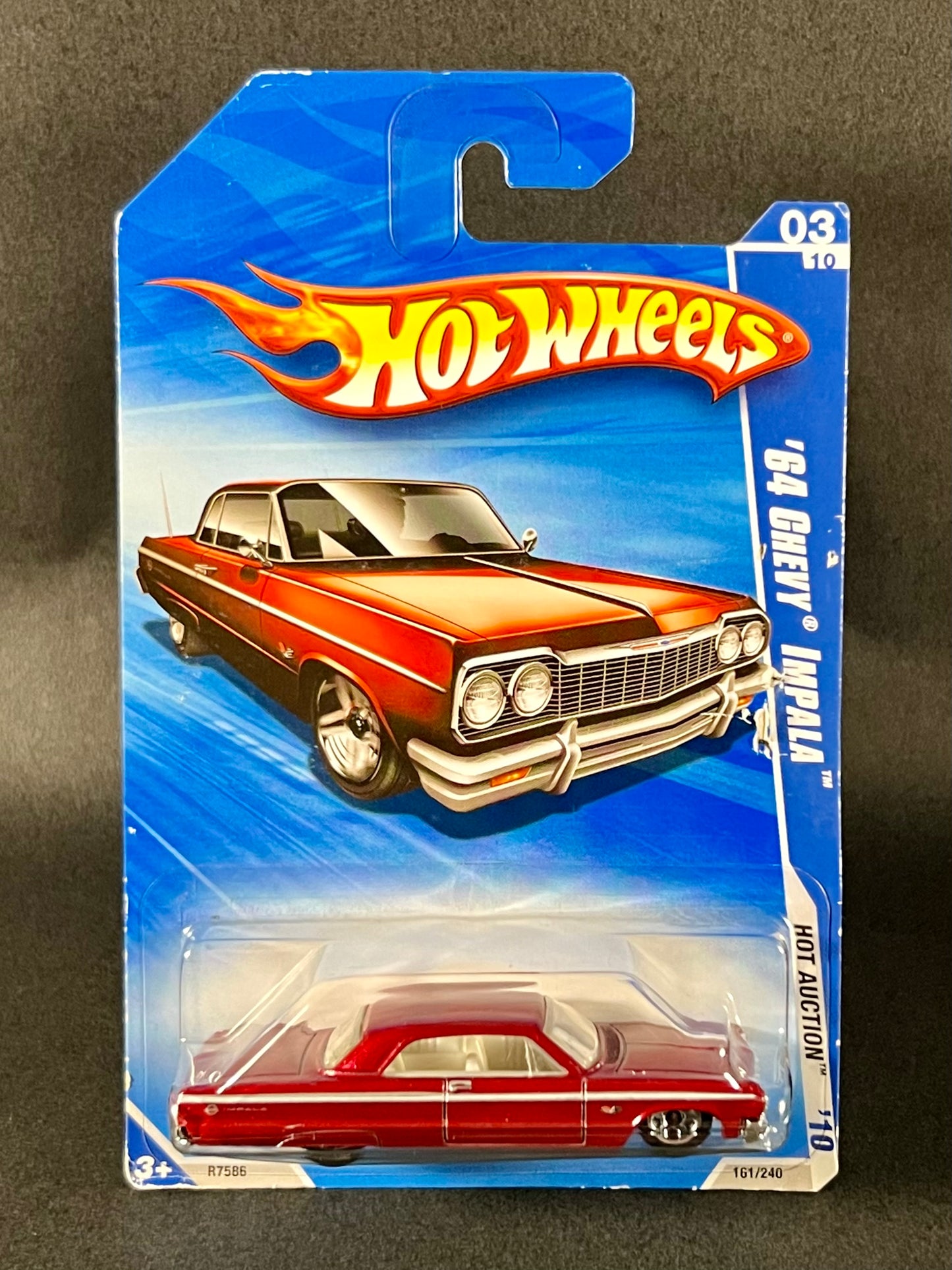 2009 Hot Wheels 2010 Hot Auction '10 03/10 '64 Chevy Impala, Red