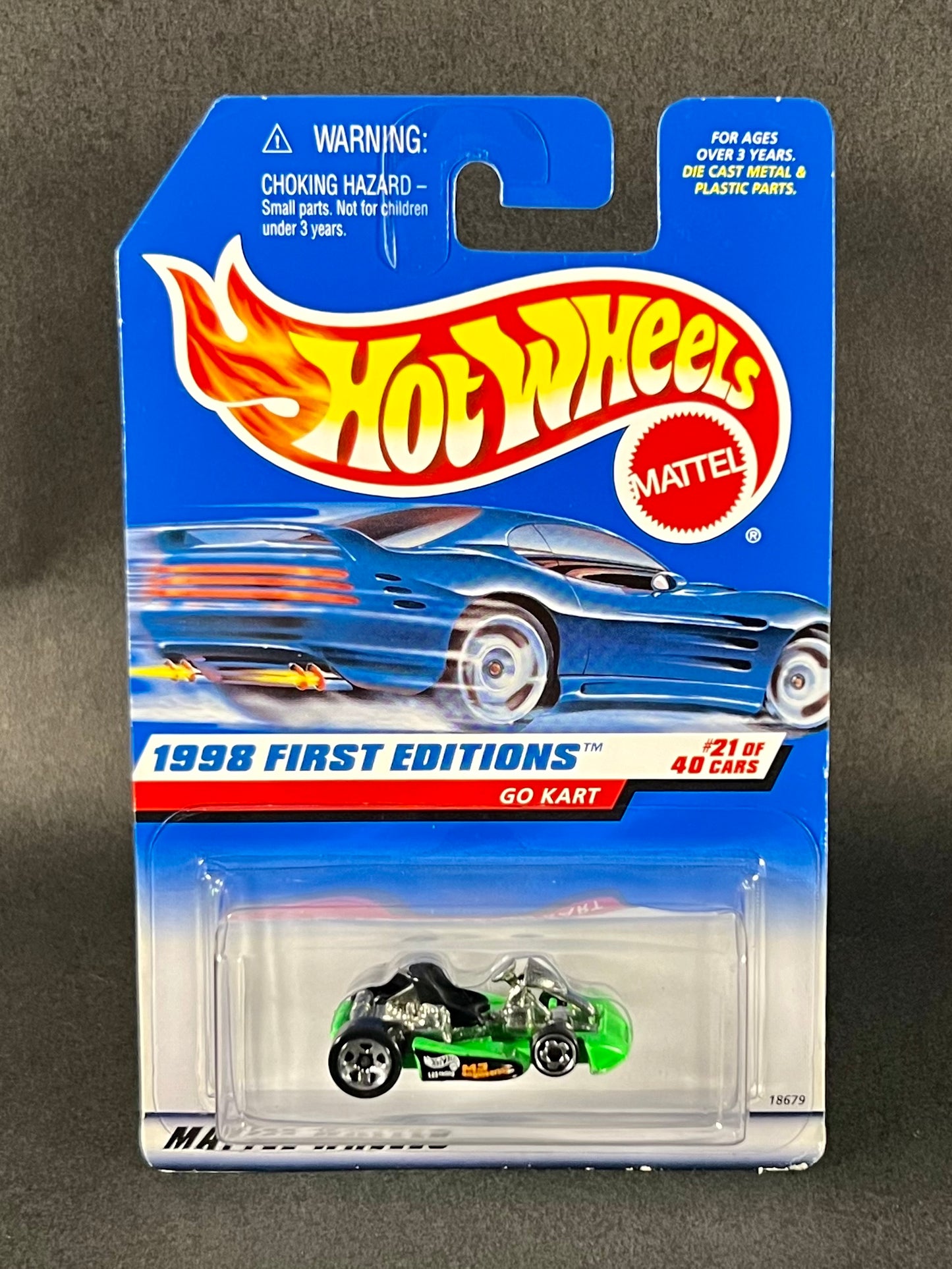 1997 Hot Wheels 1998 First Editions 21/40 Go Kart, Green
