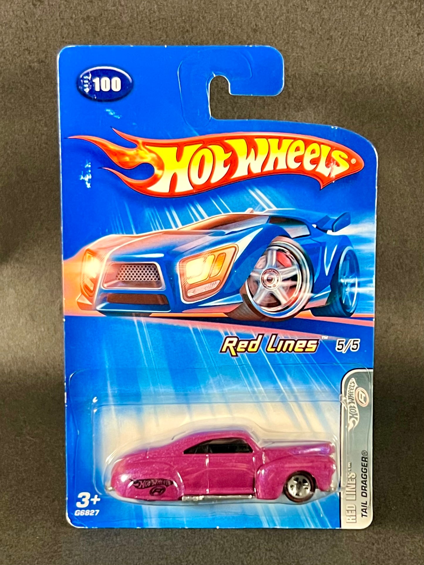 2004 Hot Wheels 2005 #100 Red Lines Tail Dragger, Purple