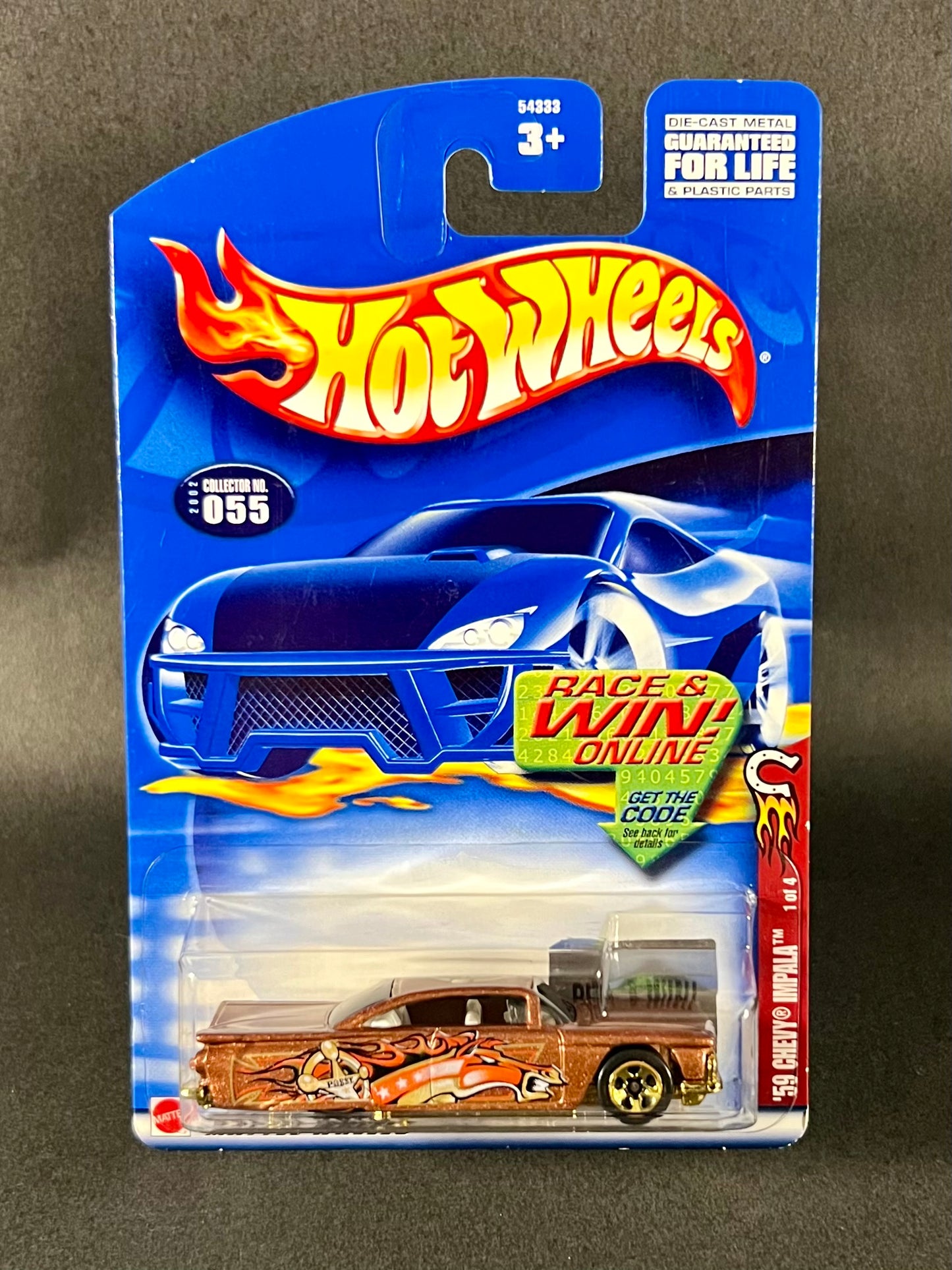 2001 Hot Wheels #055 2002 Wild Frontier Series '59 Chevy Impala, Copper