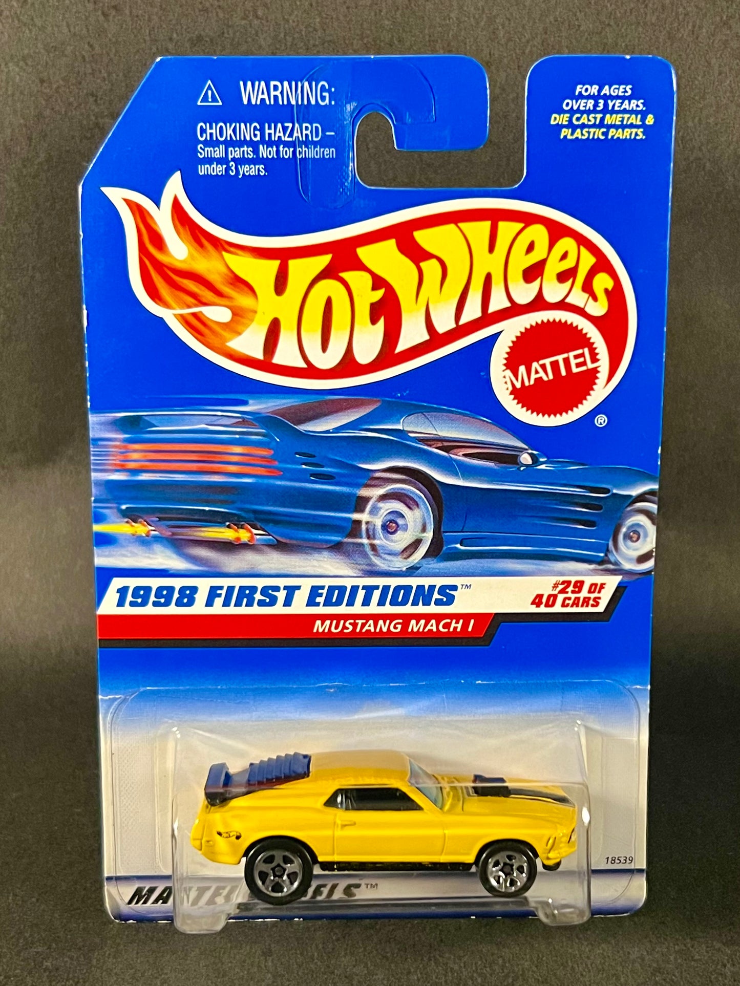 1997 Hot Wheels 1998 First Editions #29 Mustang Mach 1, Yellow and Black