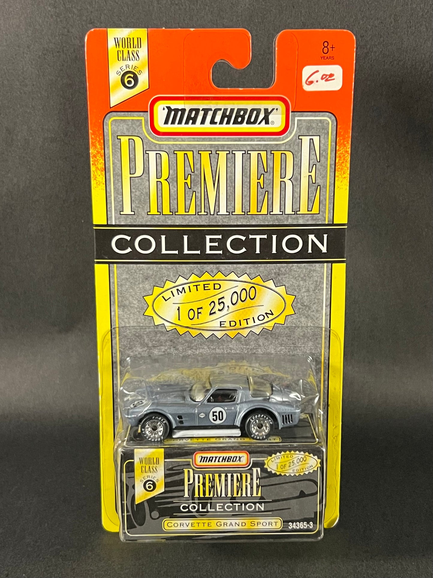 1995 Matchbox Premiere Collection World Class Series 6 Corvette Grand Sport, Silver