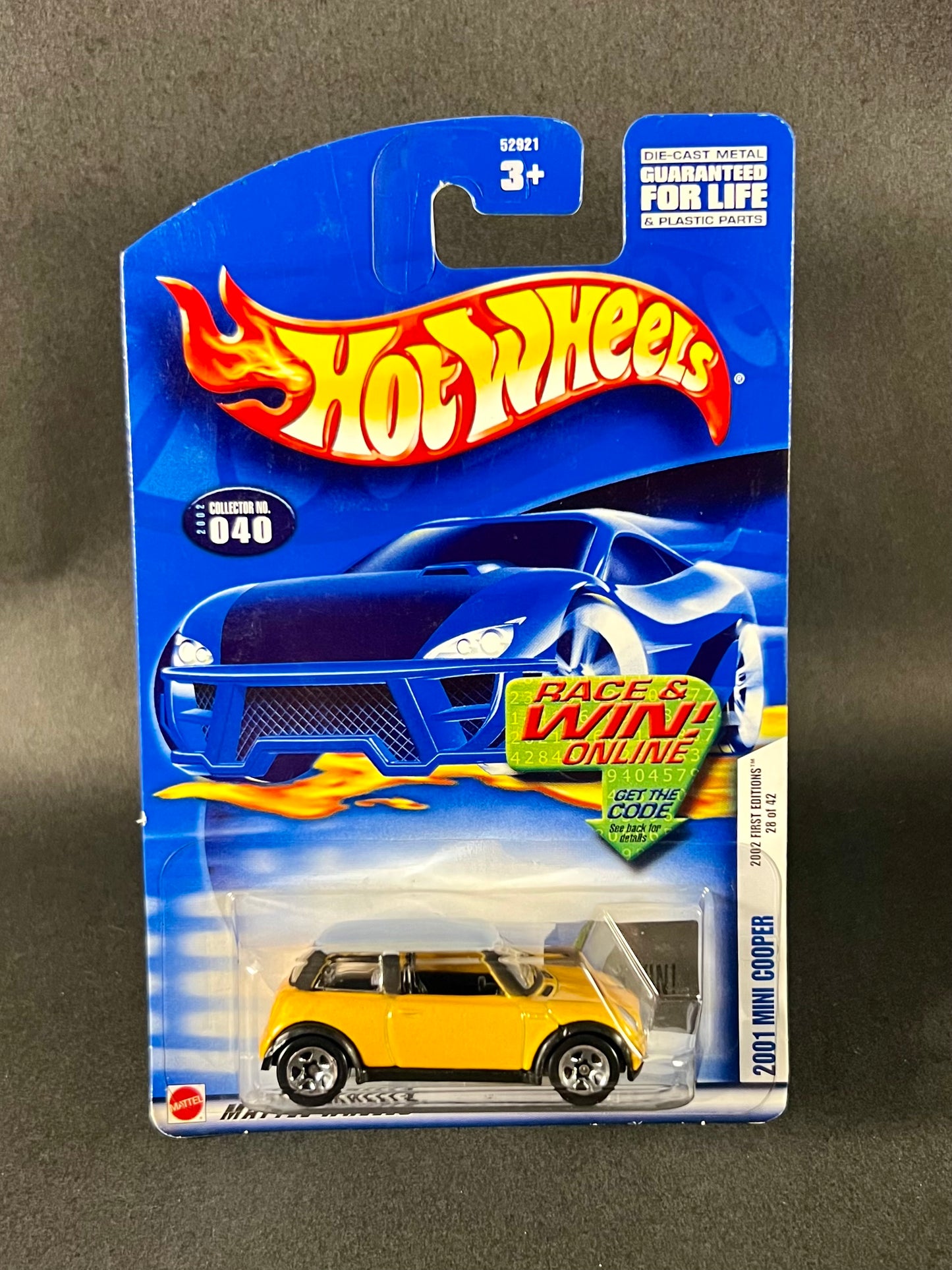2001 Hot Wheels 2002 First Editions #040 2001 Mini Cooper, Yellow