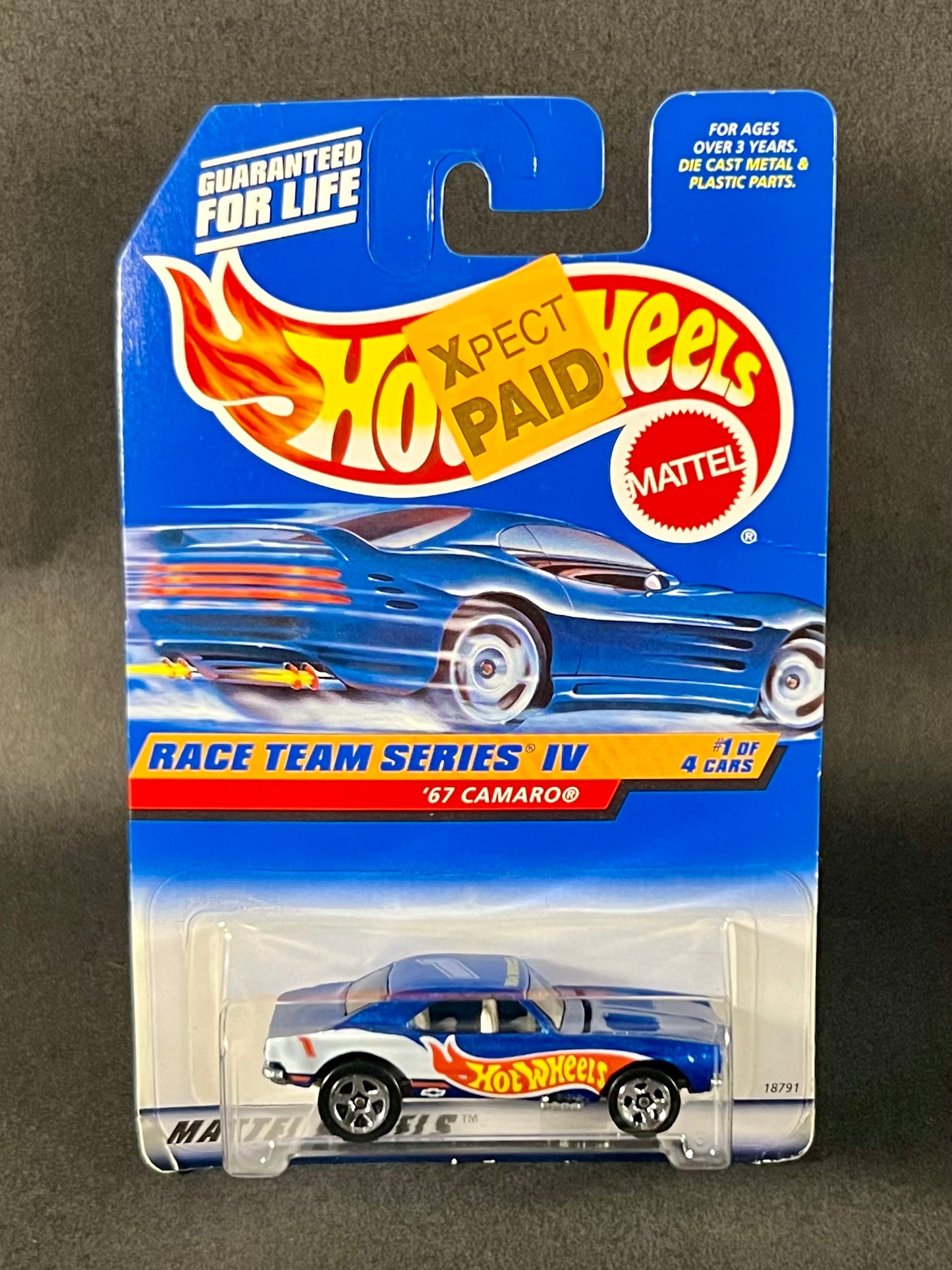 1997 Hot Wheels #725 Race Team Series IV '67 Camaro, Blue