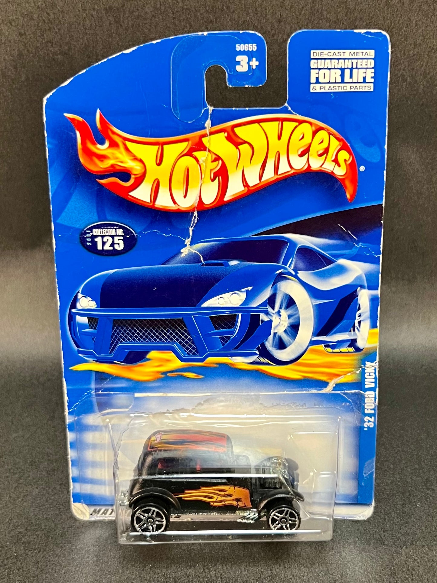 2000 Hot Wheels 2001 #125 '32 Ford Vicky, Black *Torn Card