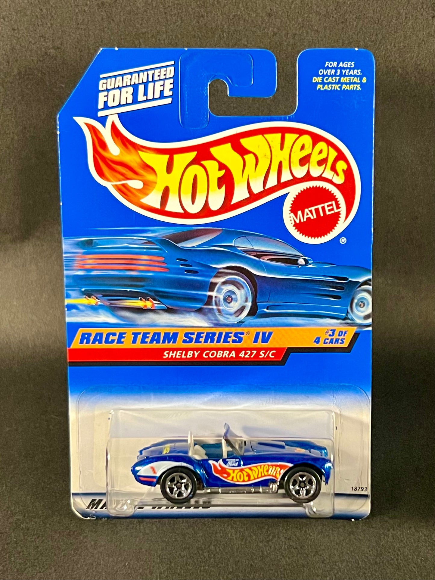 1997 Hot Wheels #727 Race Team Series IV Shelby Cobra 427 S/C, Blue