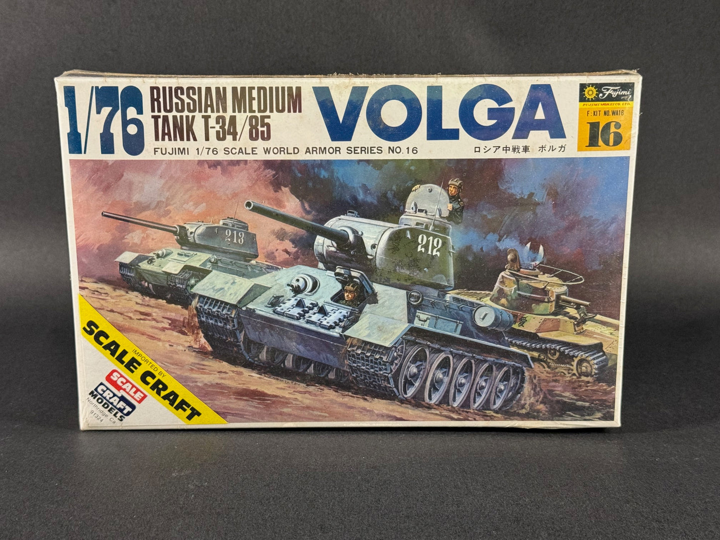 1974 Fujimi Model Kit WA16 1:76 Scale Russian Medium Tank T-34/85 Volga