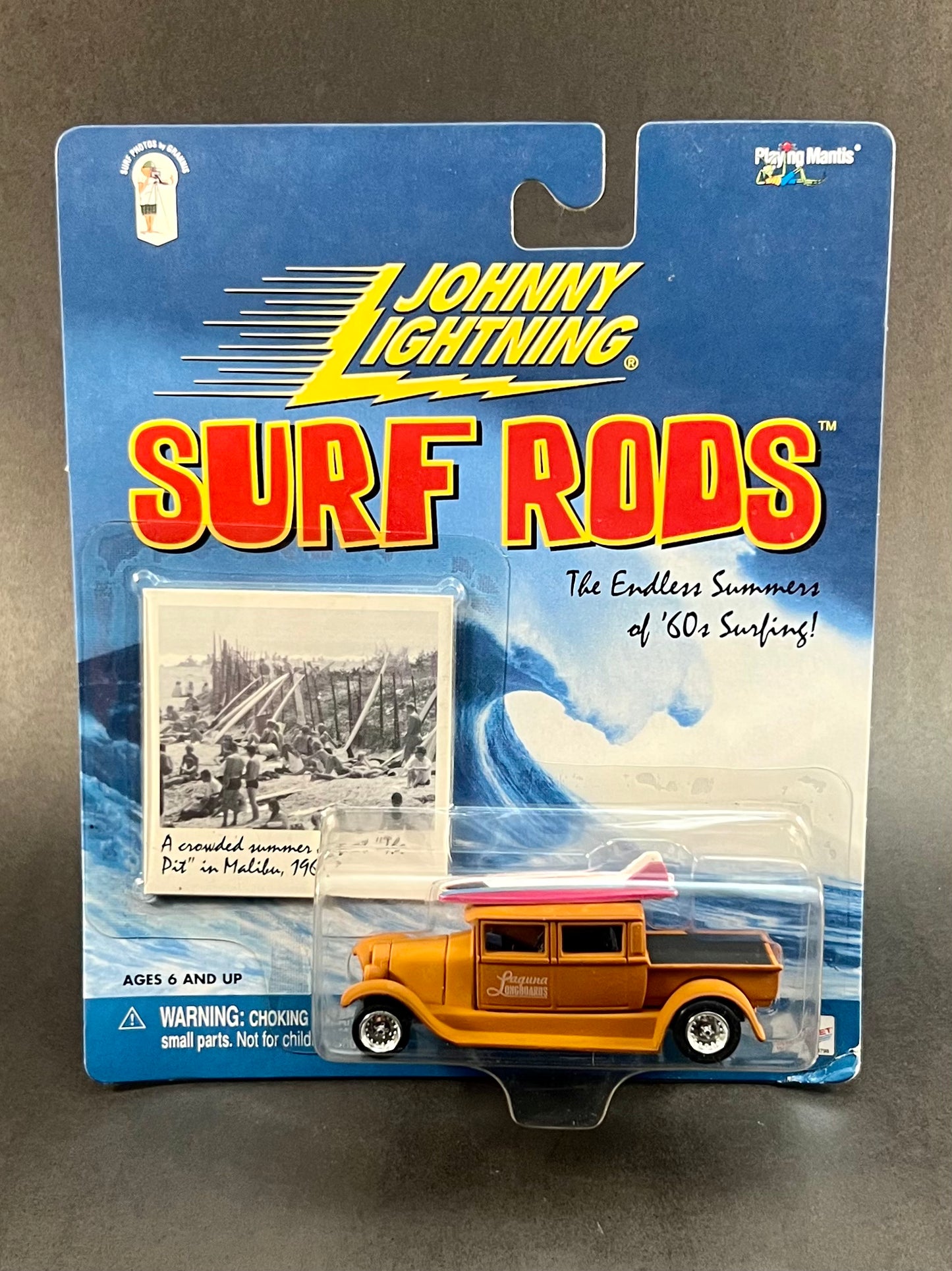 2000 Johnny Lightning Surf Rods Laguna Longboards, Orange
