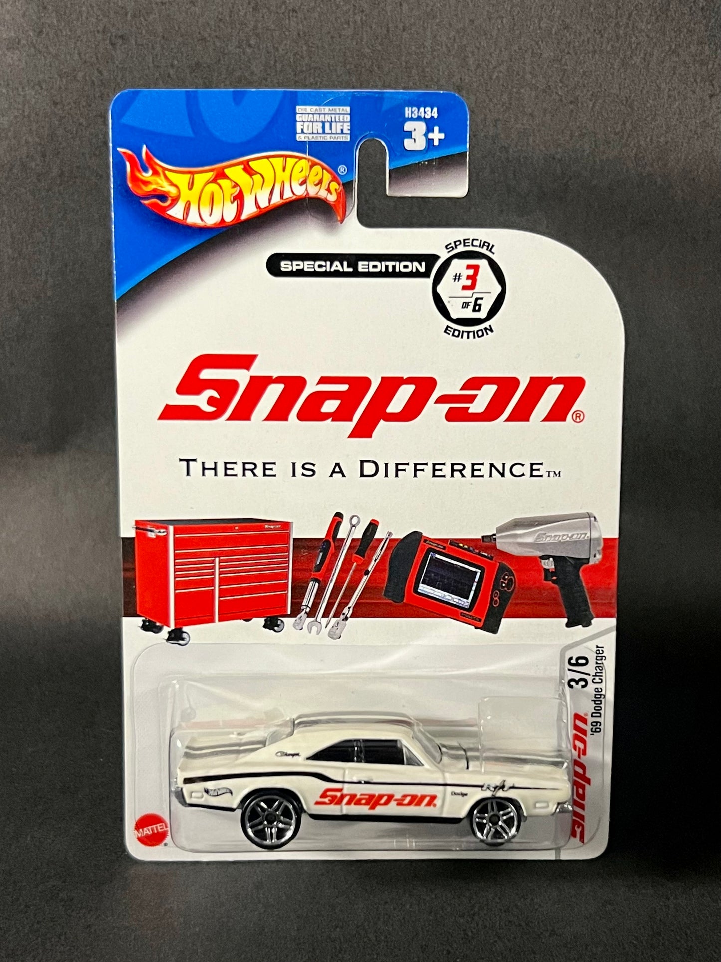 2004 Hot Wheels Special Edition Snap-On 3/6 '69 Dodge Charger, White and Black