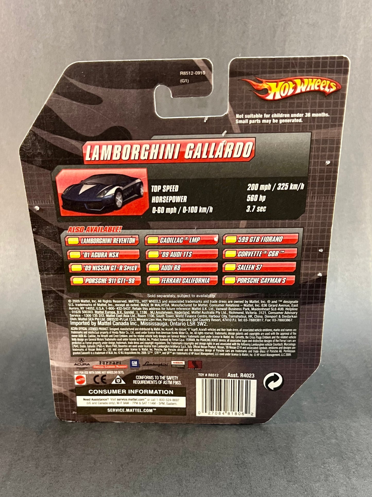 Hot Wheels 2009 Speed Machines Lamborghini Gallardo, Blue