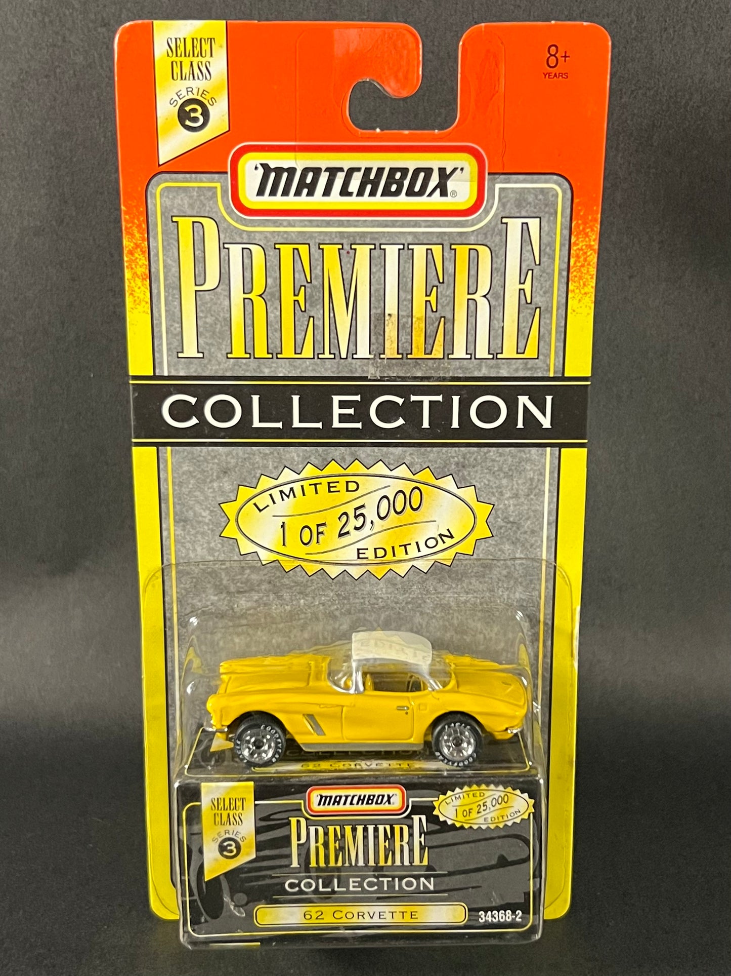 1995 Matchbox Premiere Collection World Class Series 3 '62 Corvette, Yellow and White