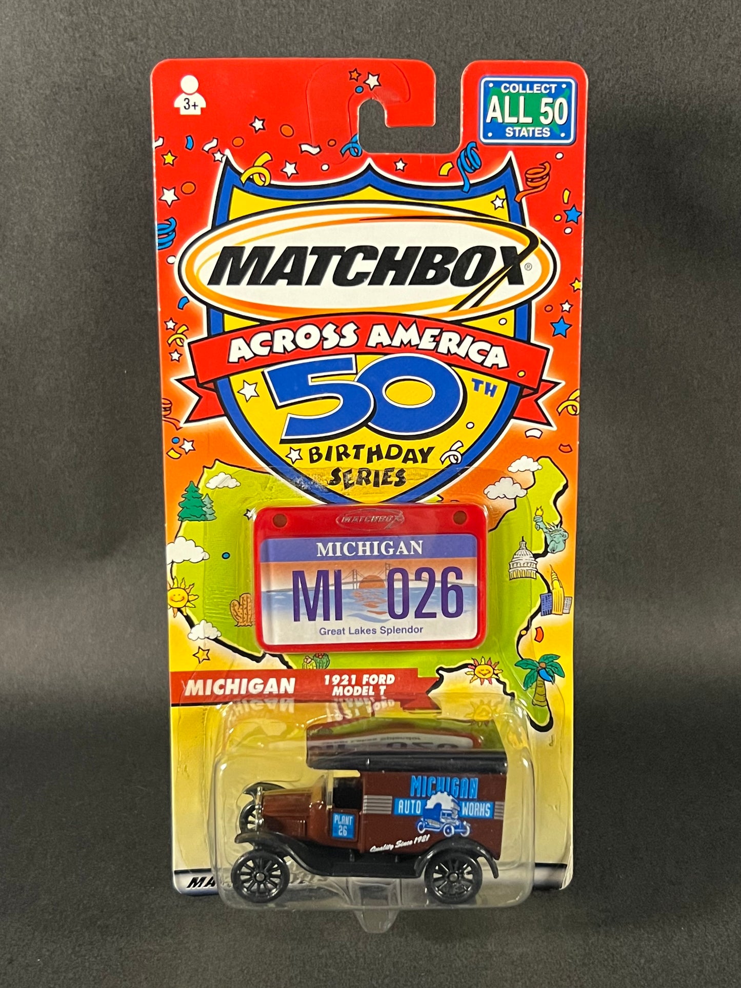 2001 Matchbox Across America Michigan 1921 Ford Model T, Brown and Black