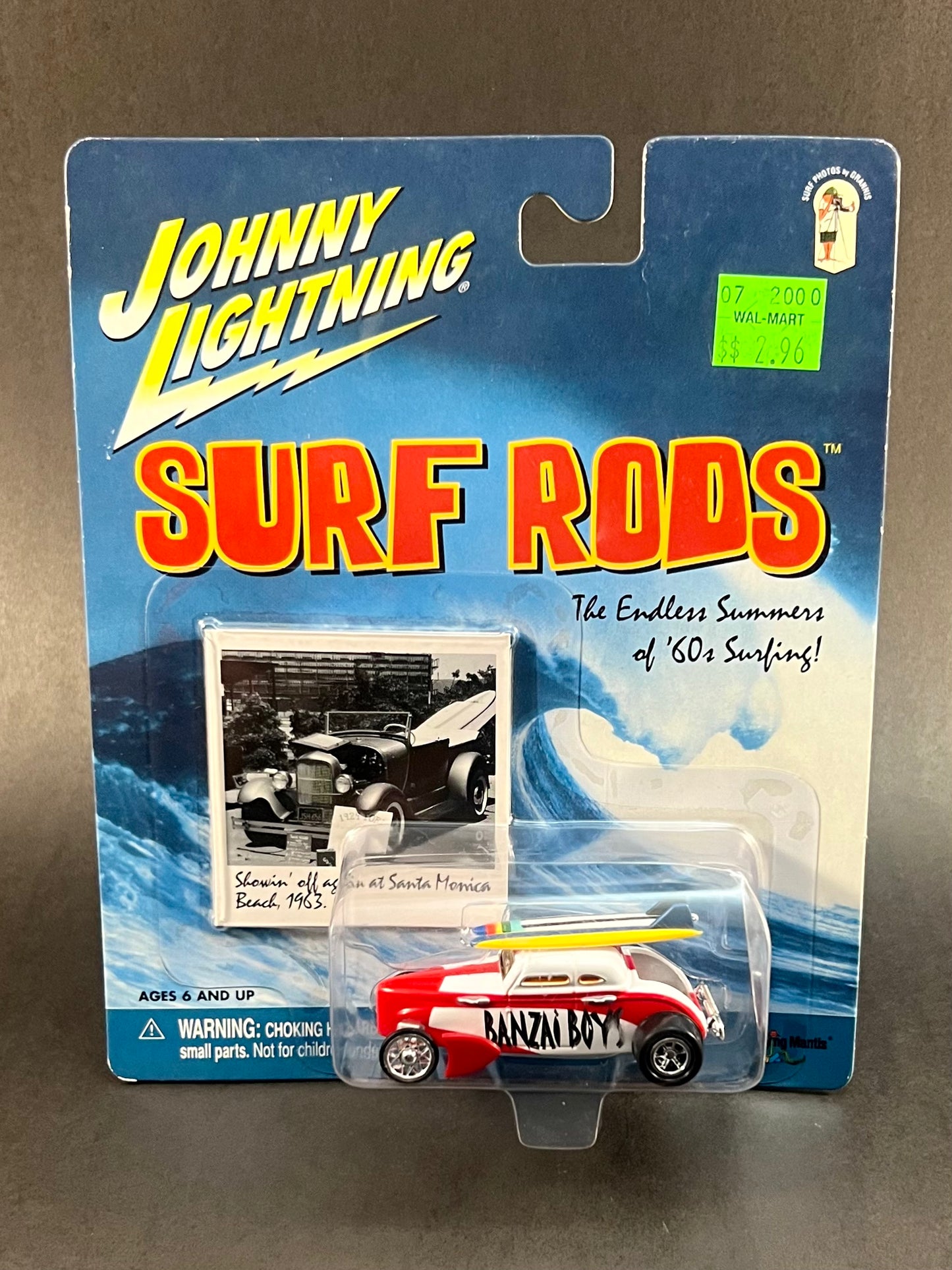 2000 Johnny Lightning Surf Rods Banzai Boys, White and Red