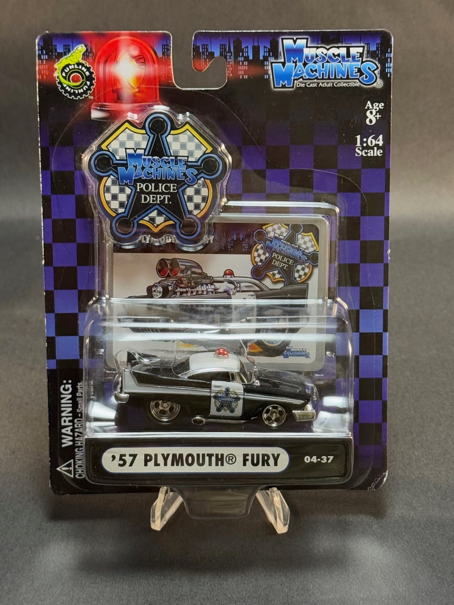 2004 Muscle Machines Police Dept. 04-37 '57 Plymouth Fury, Black and White