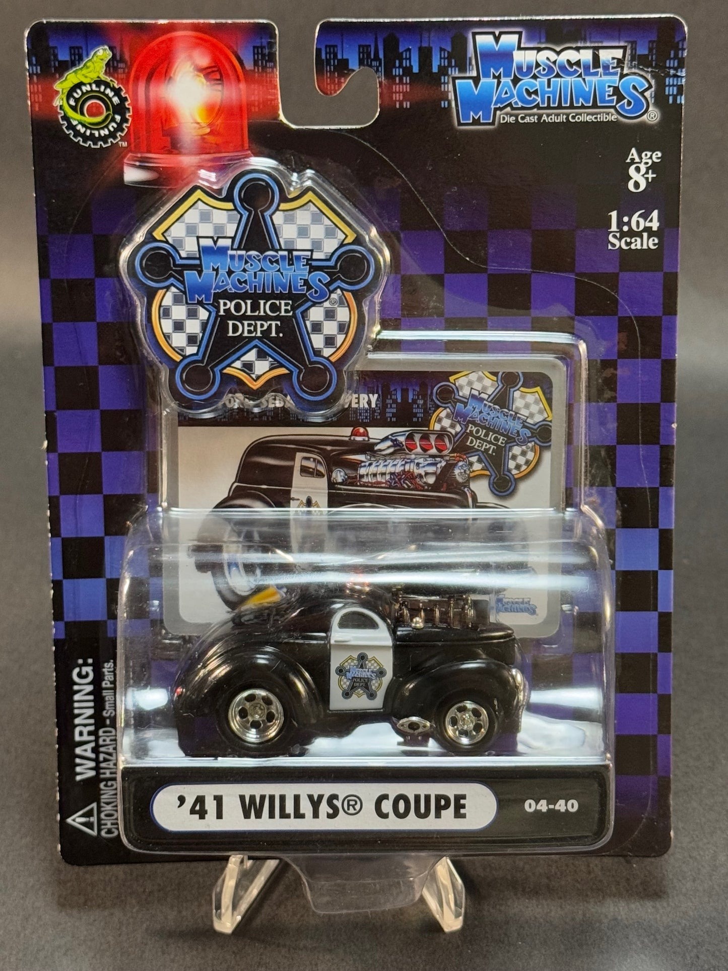 2004 Muscle Machines Police Dept. 04-40 '41 Willys Coupe, Black and White