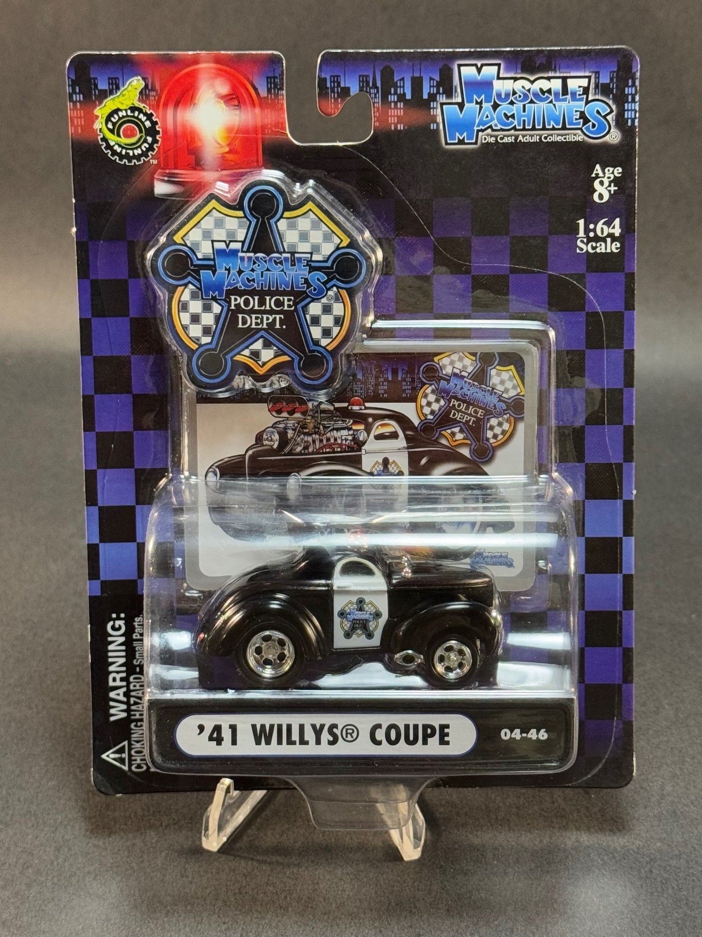 2004 Muscle Machines Police Dept. 04-46 '41 Willys Coupe, Black and White