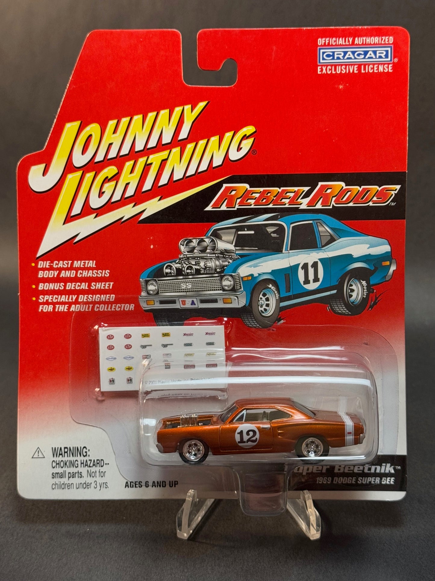 2002 Johnny Lightning Rebel Rods Super Beetnik 1969 Dodge Super Bee, Copper