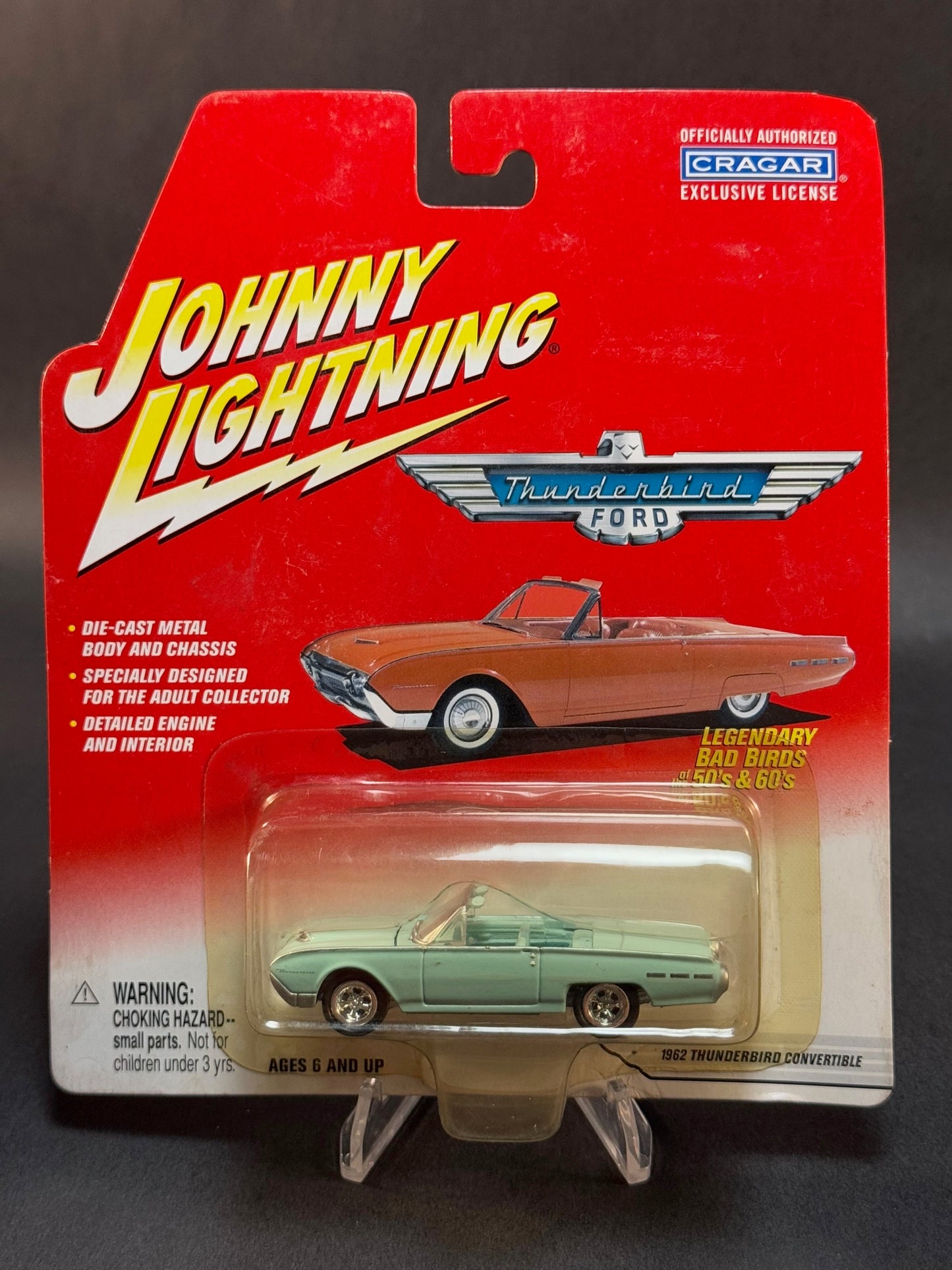 2002 Johnny Lightning Ford Thunderbird Series 1962 Thunderbird Convertible, Green