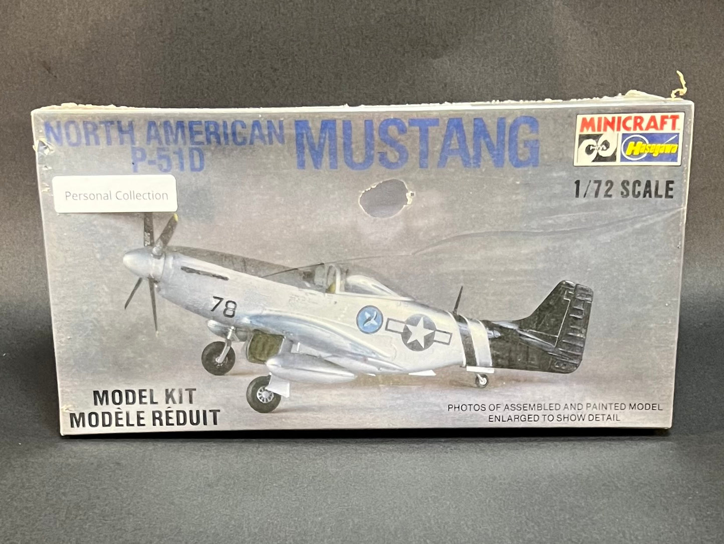 1980 MiniCraft Hasegawa Model Kit 1101 1:72 Scale North American P-51D Mustang