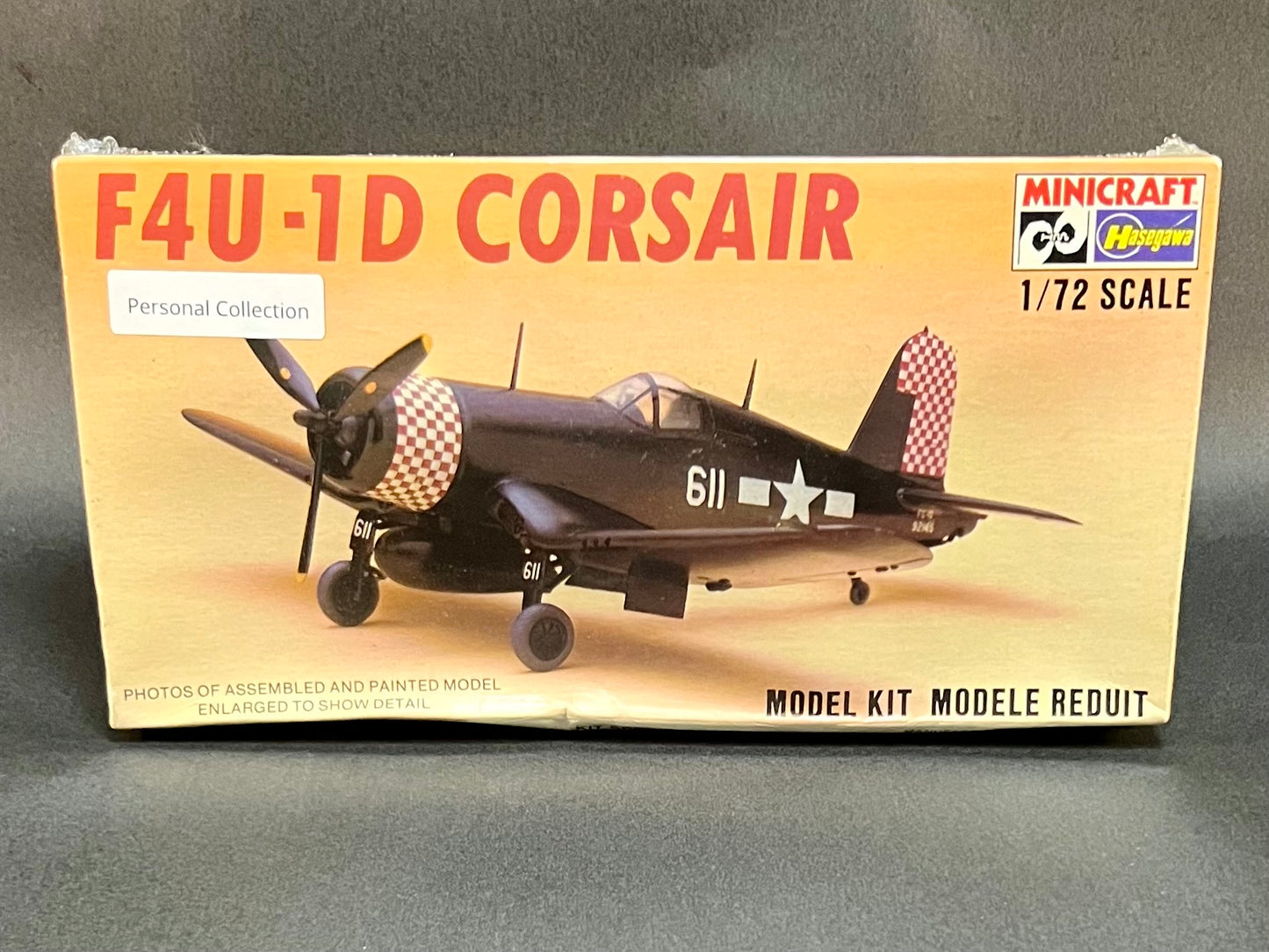 1981 MiniCraft Hasegawa Model Kit 1178 1:72 Scale F4U-1D Corsair
