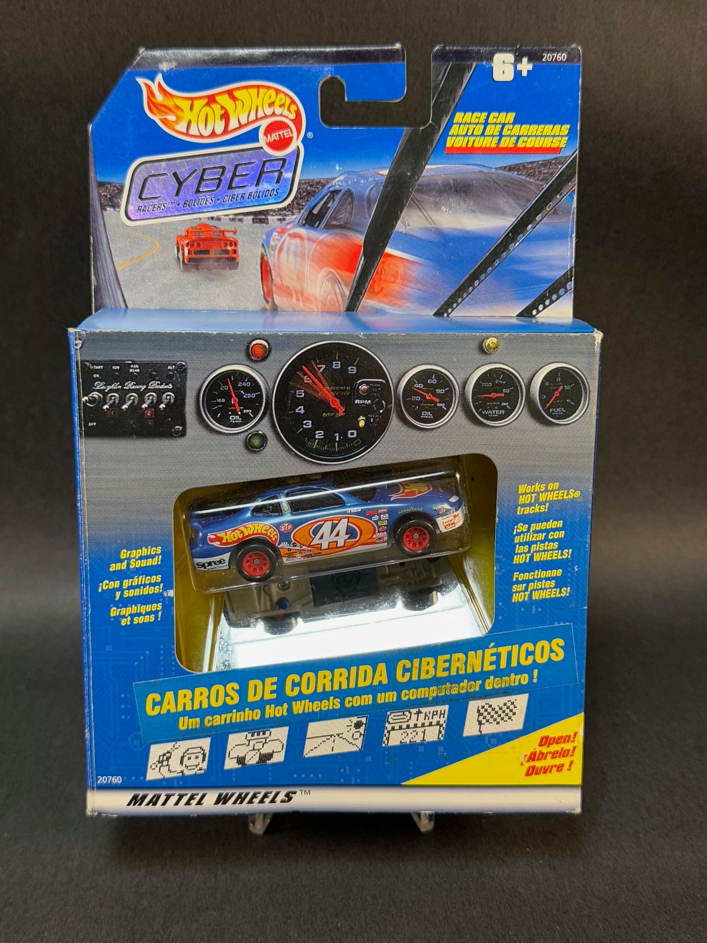 1997 Hot Wheels Cyber Racers NASCAR Kyle Petty 44 Grand Prix, Blue