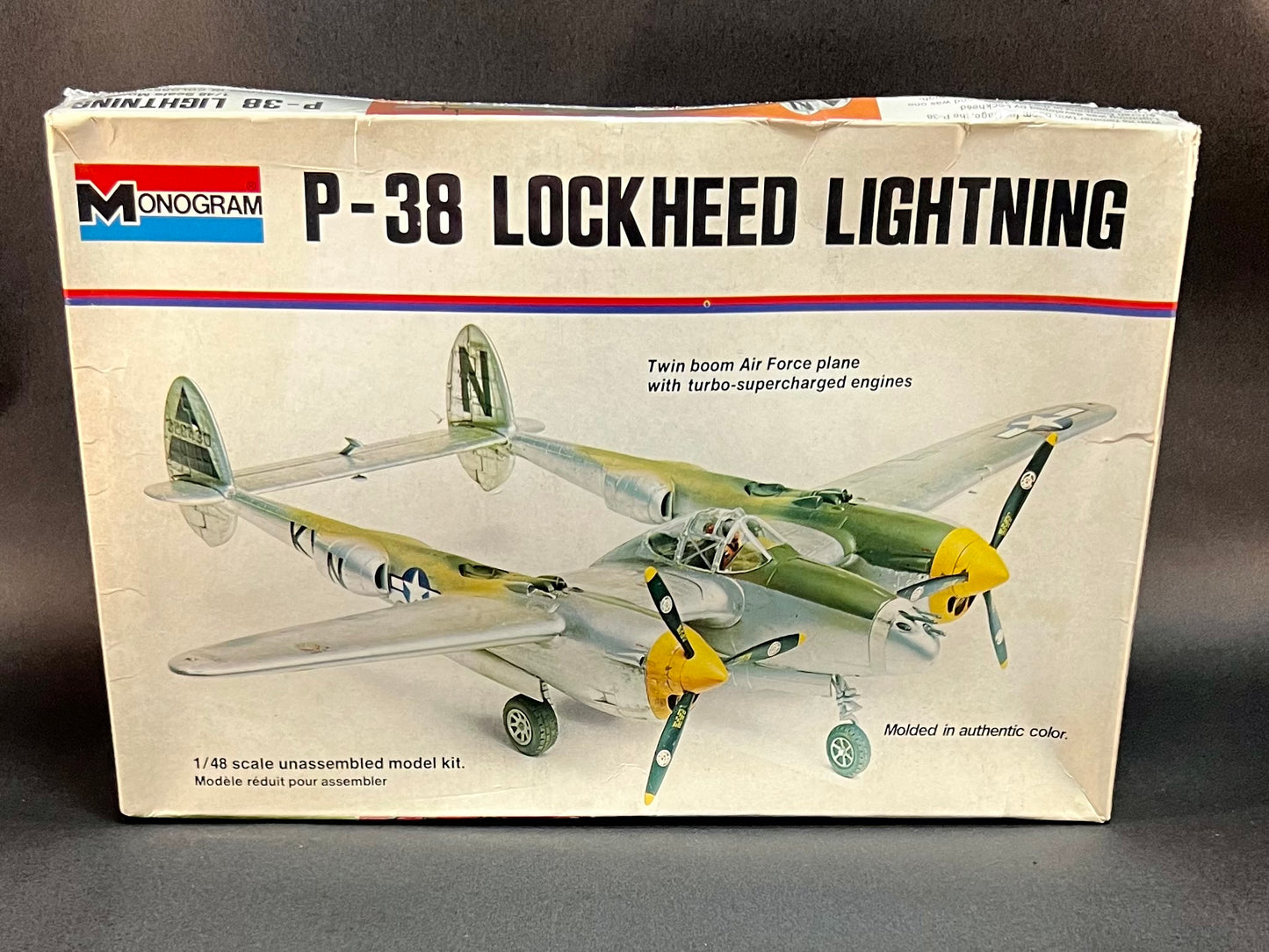 1979 Monogram Model Kit 6848 1:48 Scale P-38 Lockheed Lightning