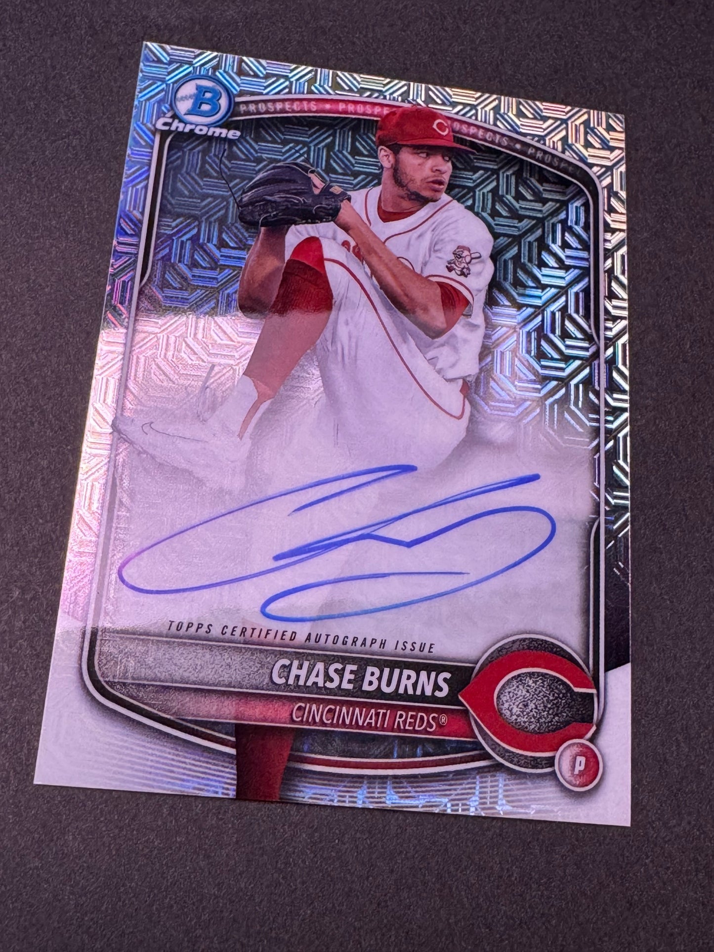 2025 Bowman Chrome Mojo Chase Burns Autograph Cincinnati Reds