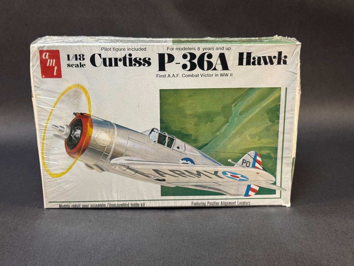 1977 AMT Model Kit T645 1:48 Scale Curtiss P-36A Hawk