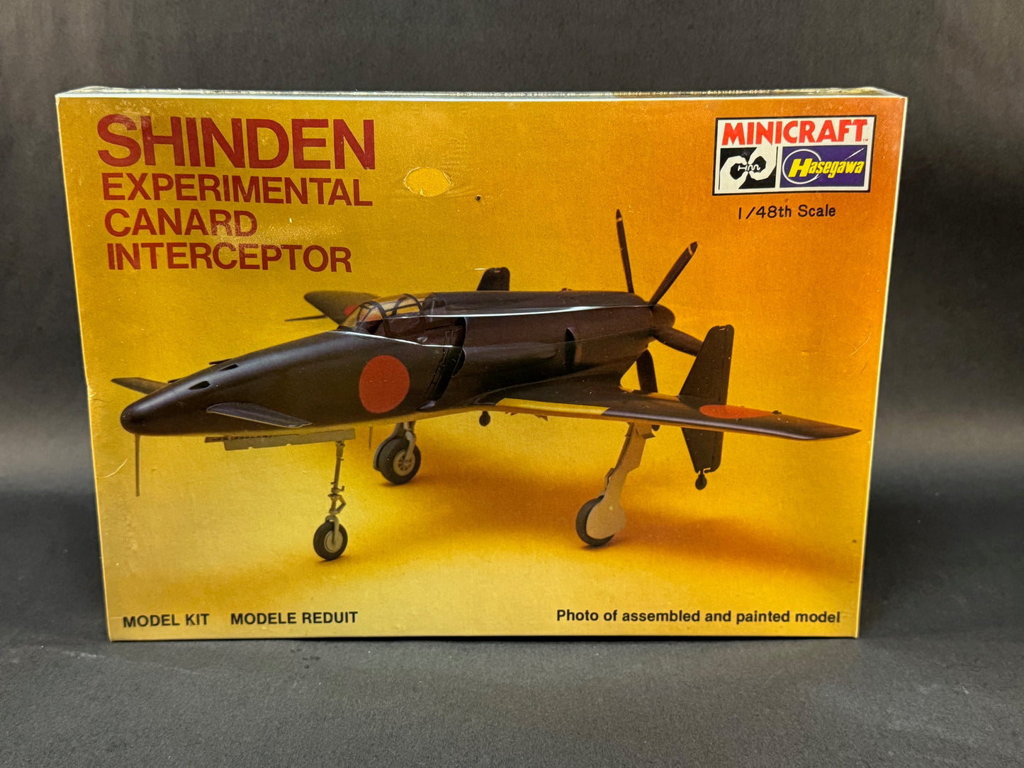1981 MiniCraft Hasegawa Model Kit 1189 1:48 Scale Shinden Experimental Canard Interceptor