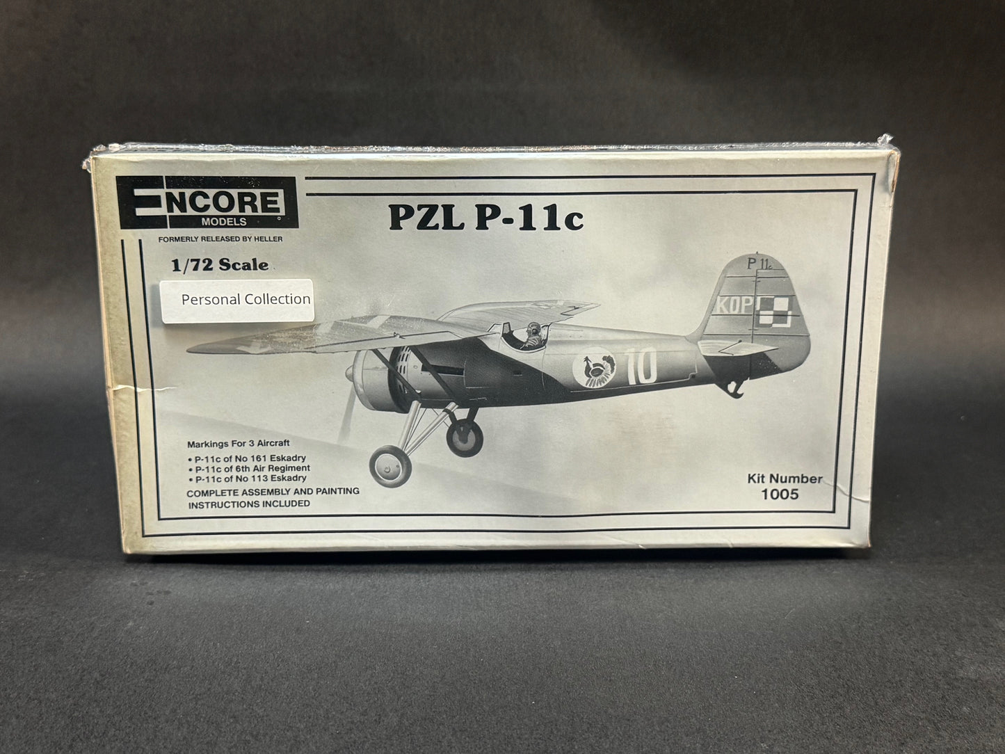 1993 Encore Model Kit 1005 1:72 Scale PZL P-11c