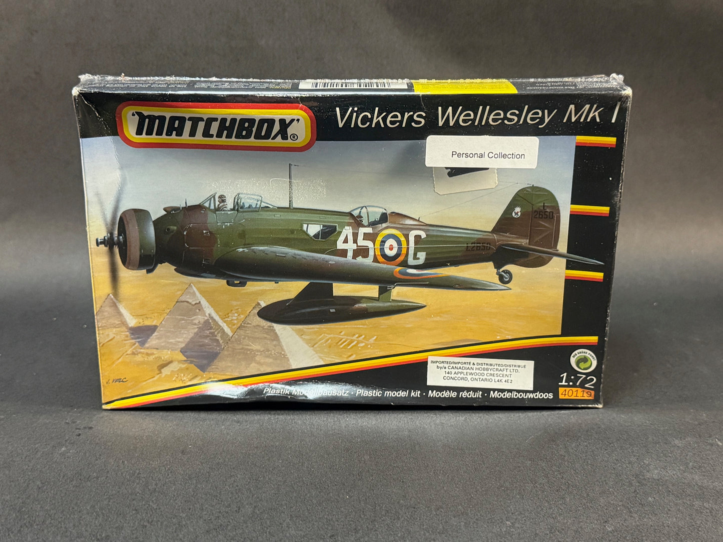 1997 Matchbox Model Kit 40119 1:72 Scale Vickers Wellesley Mk I