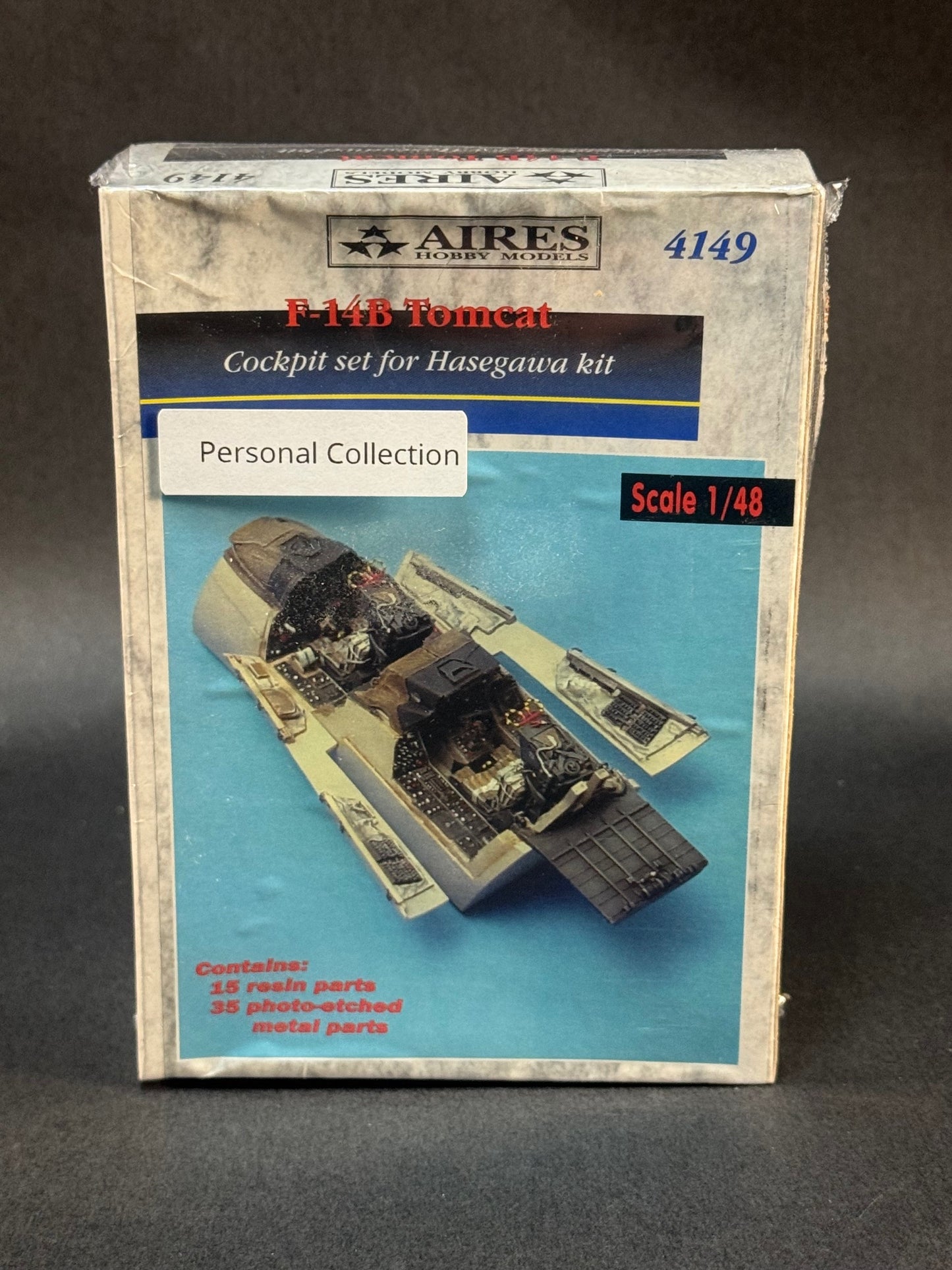 1990 Aires Hobby Models Cockpit Set for Hasegawa Kit 4149 1:48 Scale F-14B Tomcat