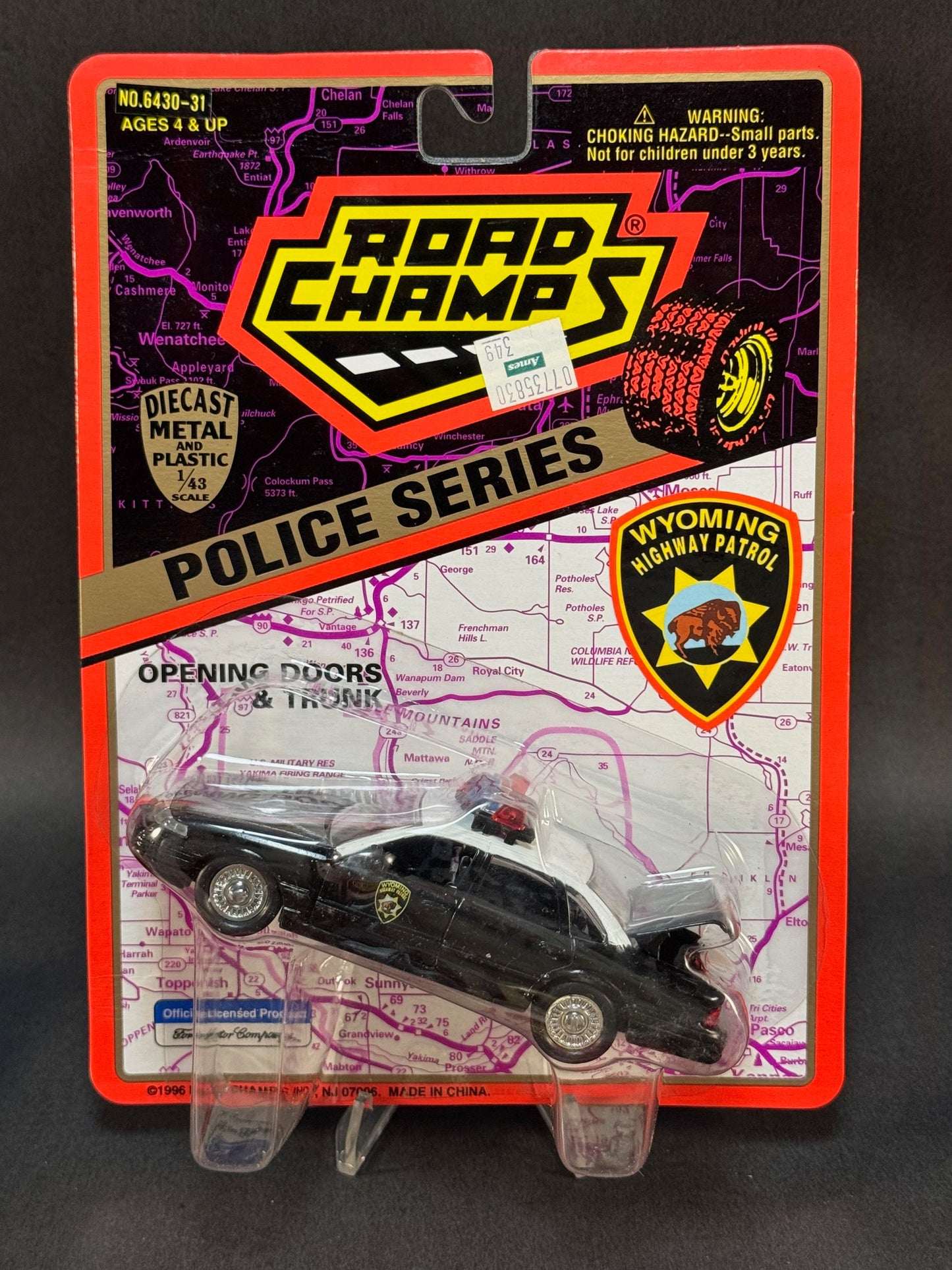 1996 Road Champs State Police Collector's Series Wyoming Highway Patrol, Black and White