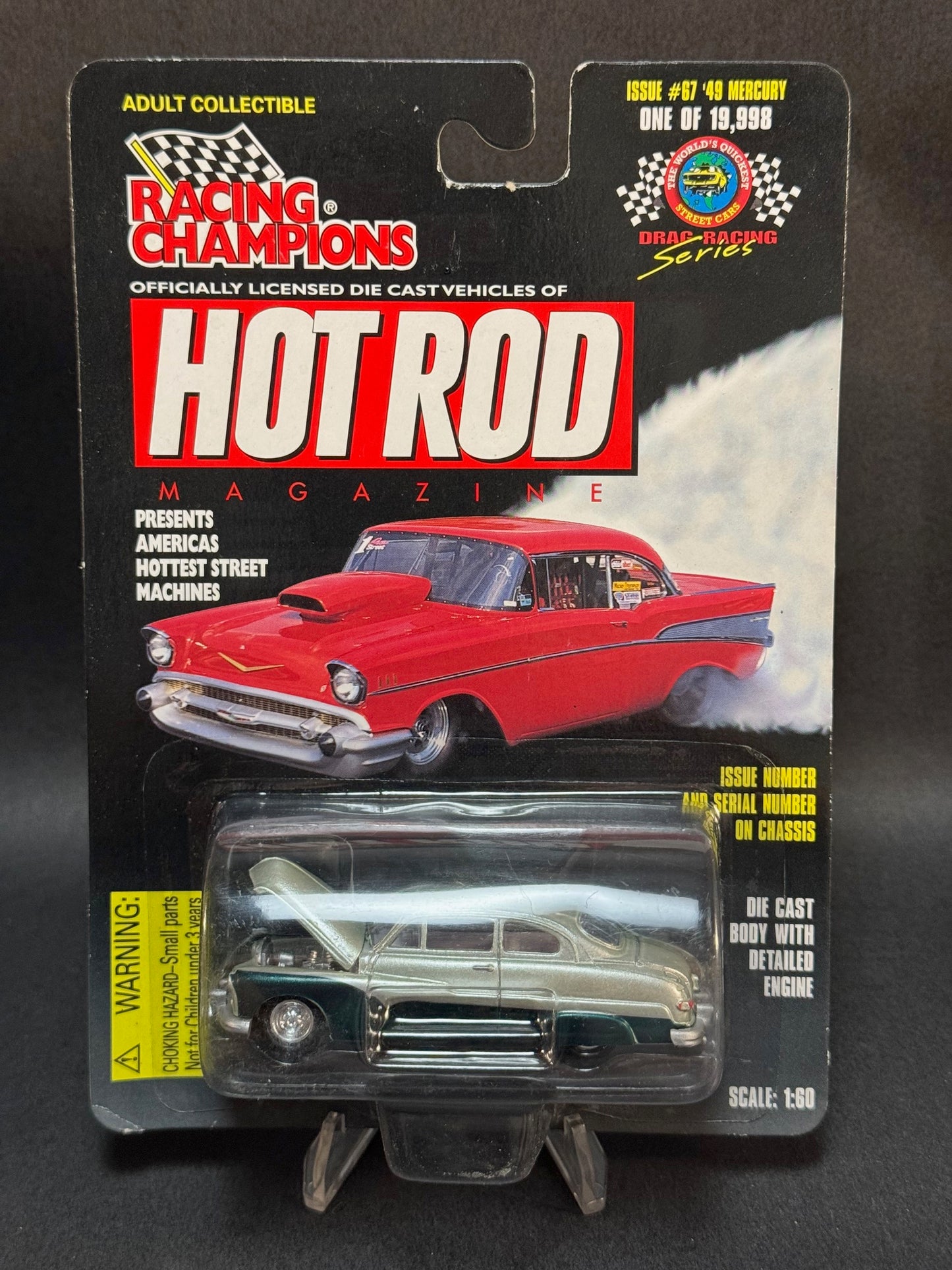 1998 Racing Champions Hot Rod Magazine Issue #67 '49 Mercury, Silver and Green