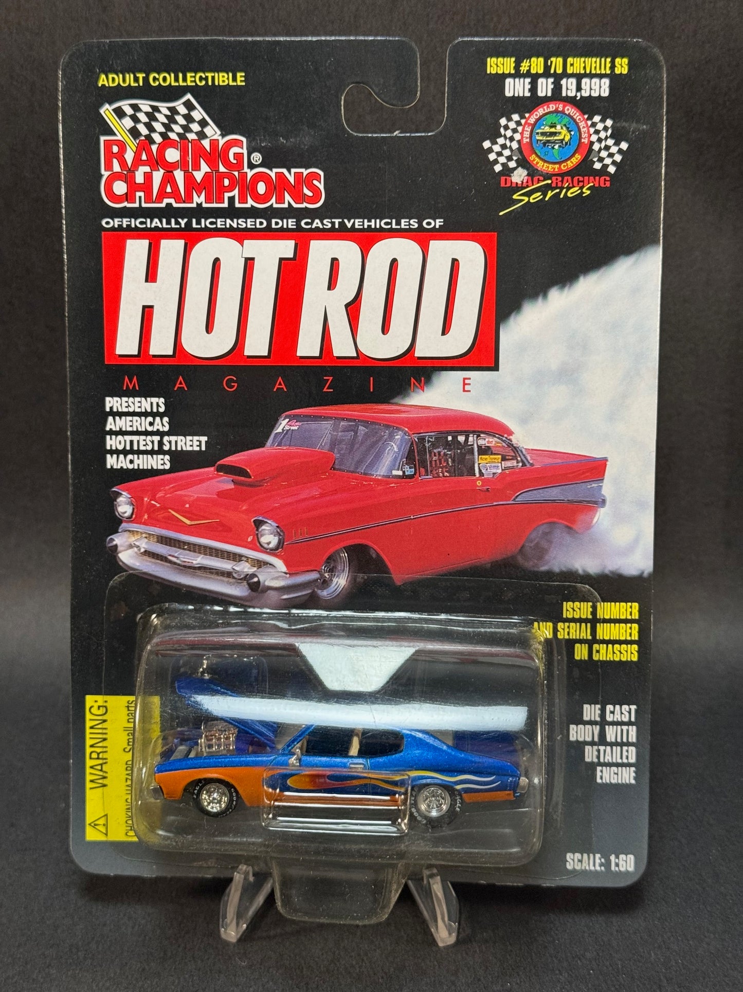 1998 Racing Champions Hot Rod Magazine Issue #80 '70 Chevelle SS, Blue
