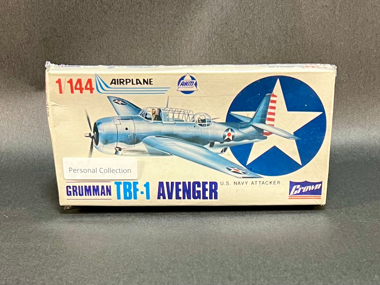 1974 Crown Model Kit K-402 1:144 Scale Grumman TBF-1 Avenger