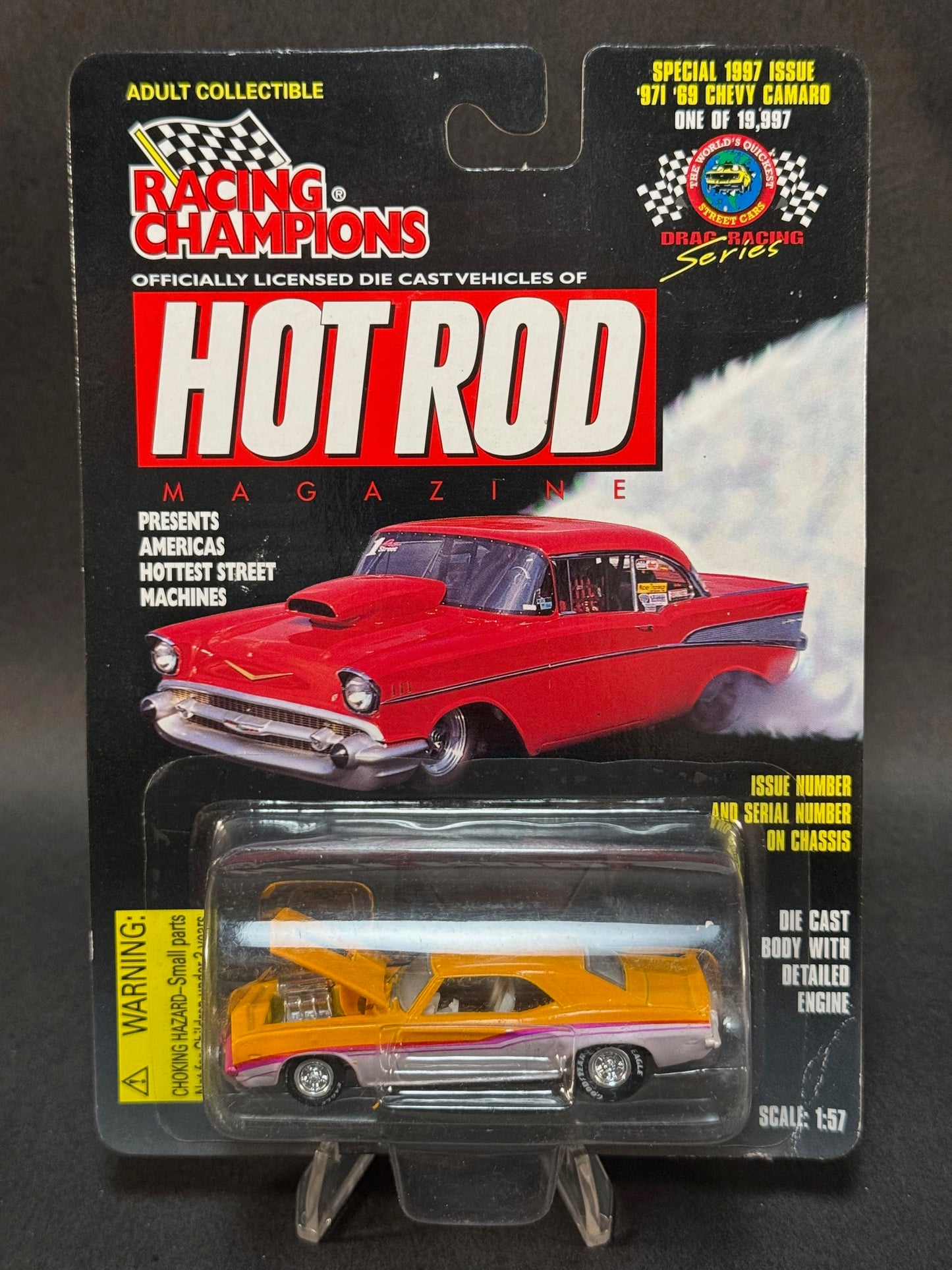 1997 Racing Champions Special Hot Rod Magazine #97I '69 Chevy Camaro, Orange