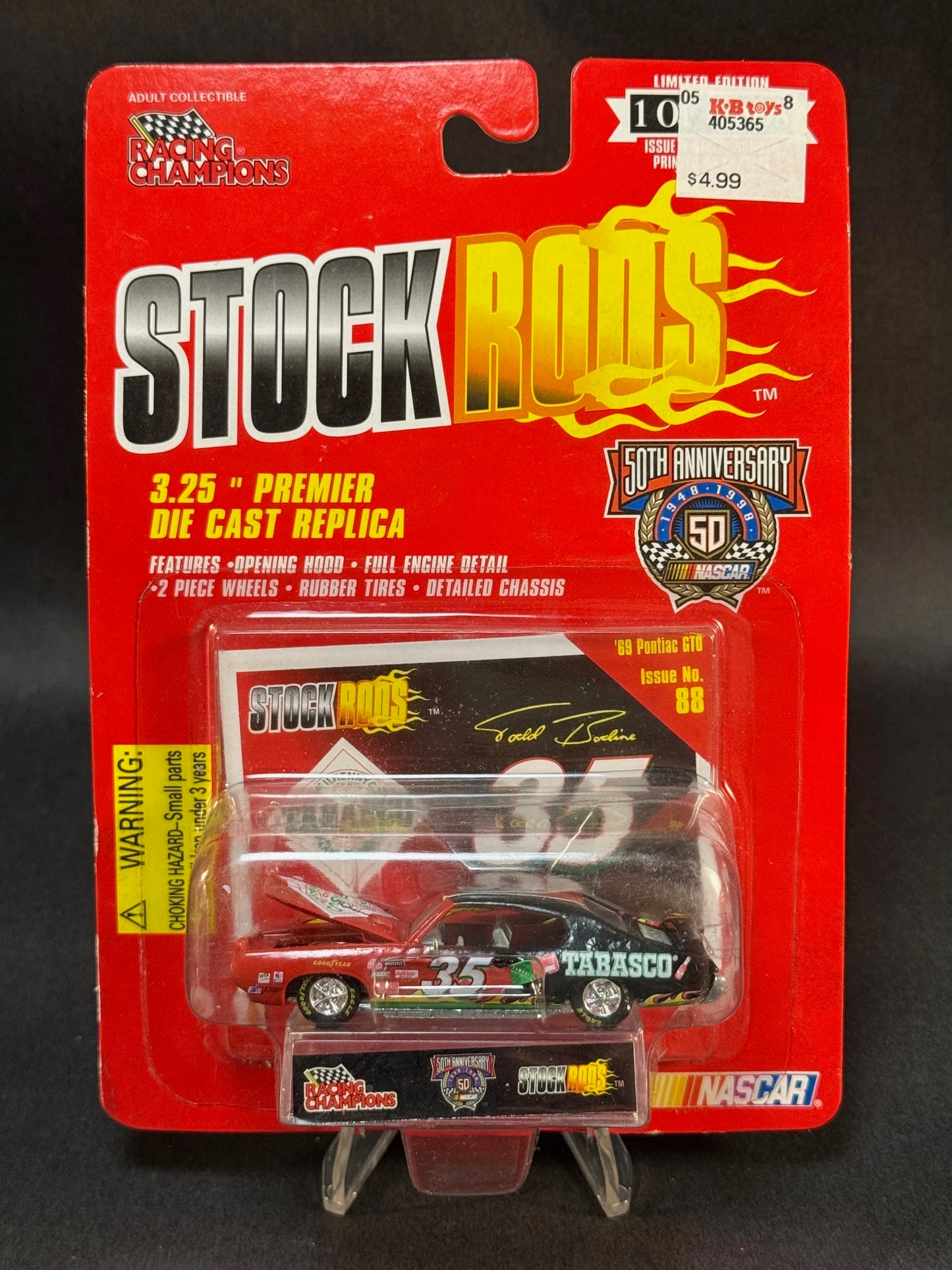 1998 Racing Champions NASCAR Stock Rods #88 '69 Pontiac GTO, Black and Red