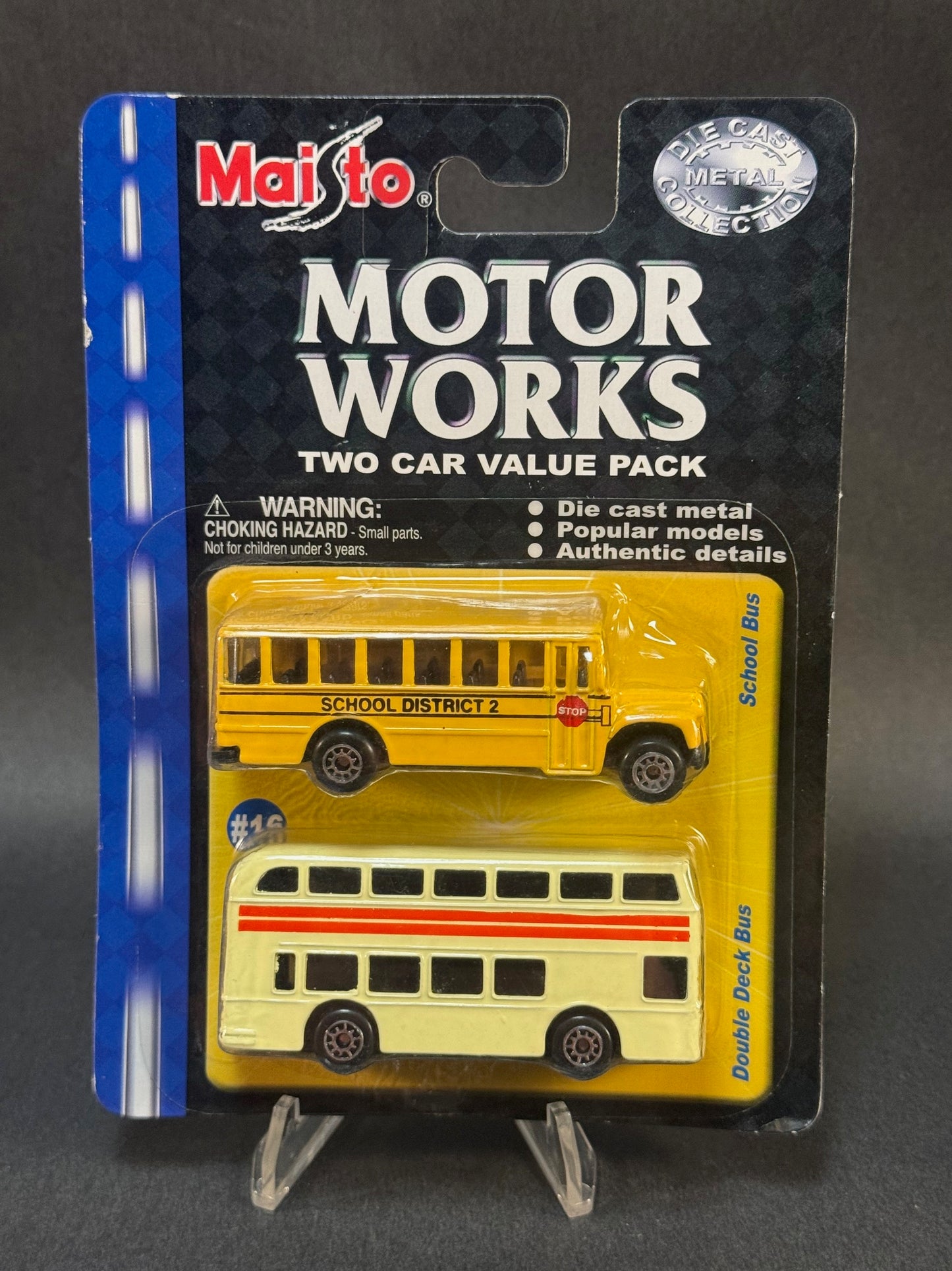 2001 Maisto Motor Works #16 School Bus & Double Deck Bus