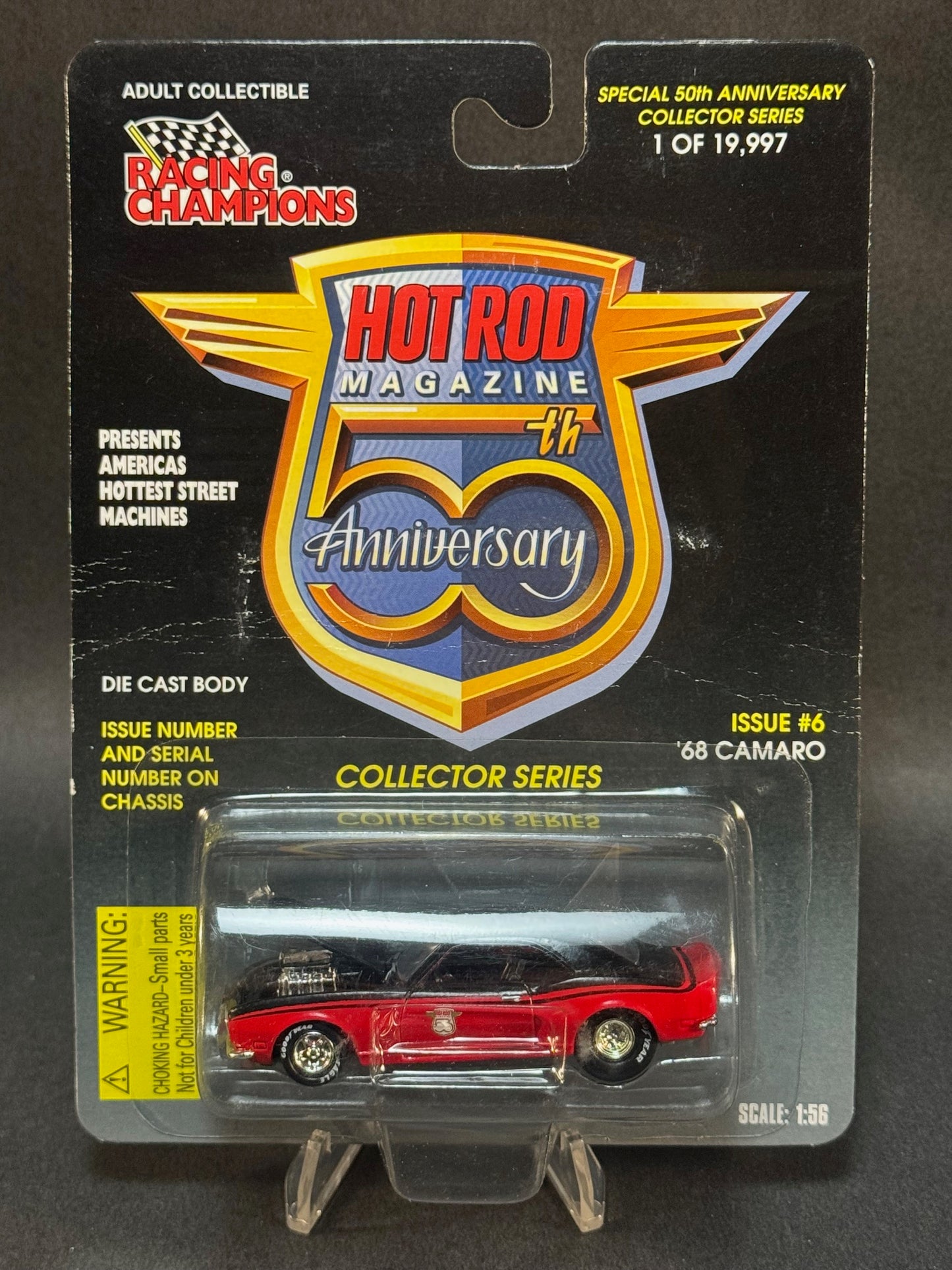 1997 Racing Champions Hot Rod Magazine 50th Anniversary Issue 6 '68 Camaro, Red and Black