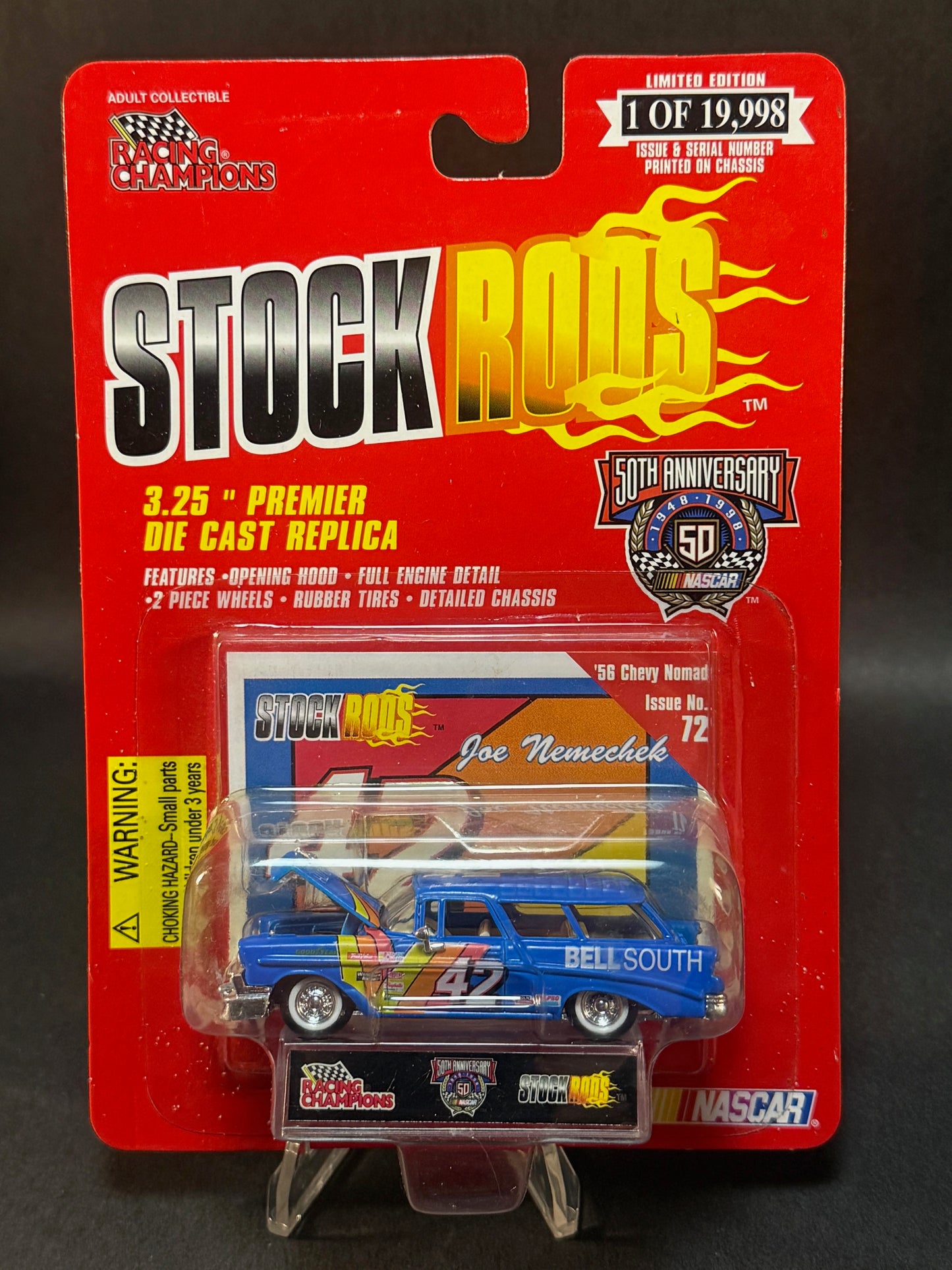 1998 Racing Champions NASCAR Stock Rods #72 Bell South 42, Blue