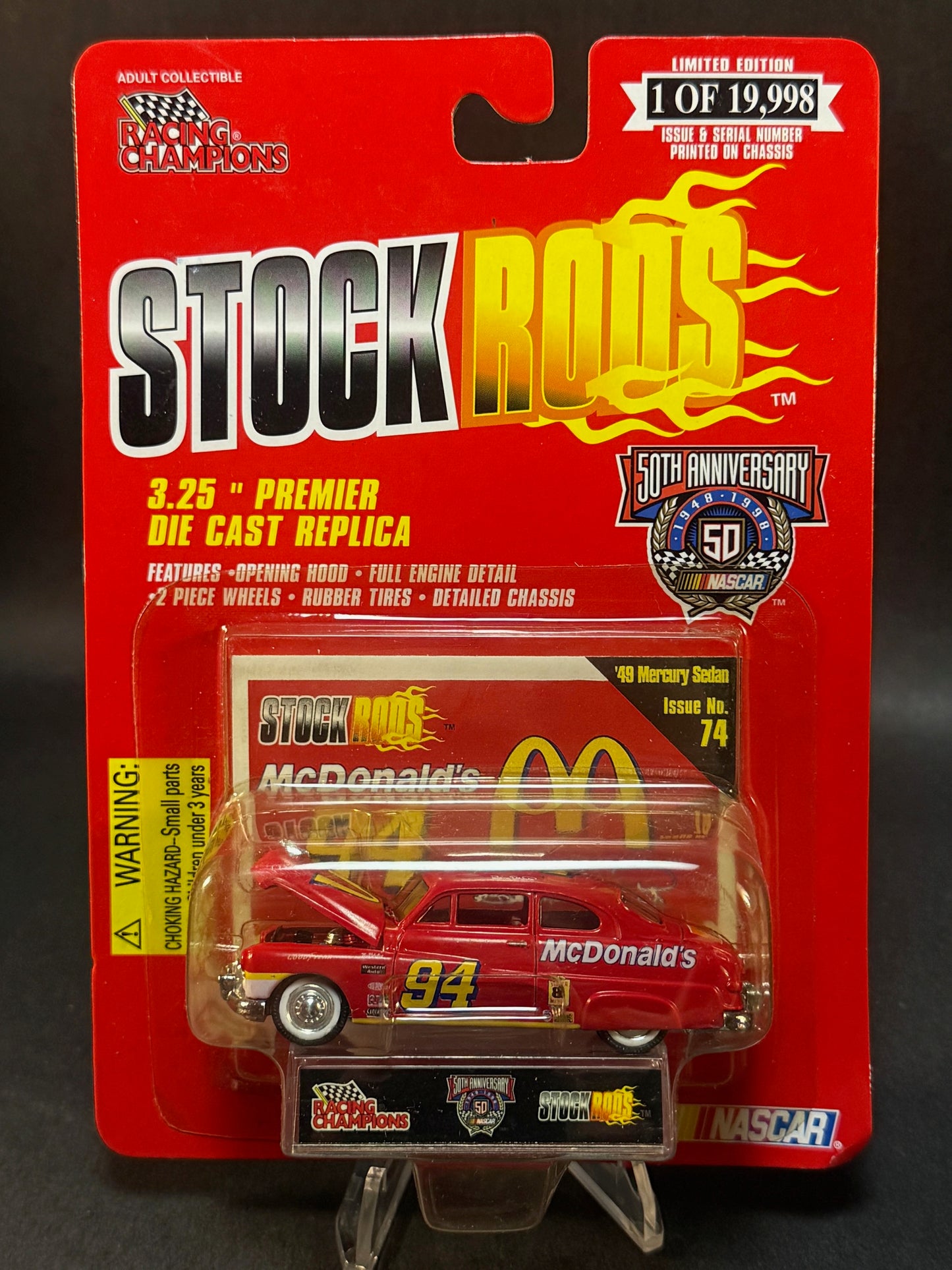 1998 Racing Champions NASCAR Stock Rods #74 McDonald's 94, Red