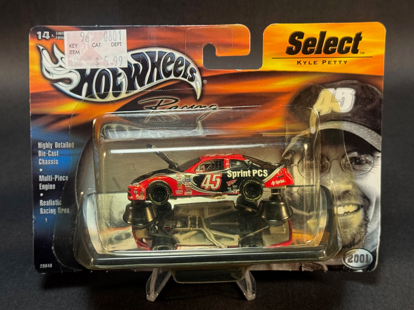 2000 Hot Wheels Racing Select 2001 NASCAR #45 Kyle Petty, Red and Black