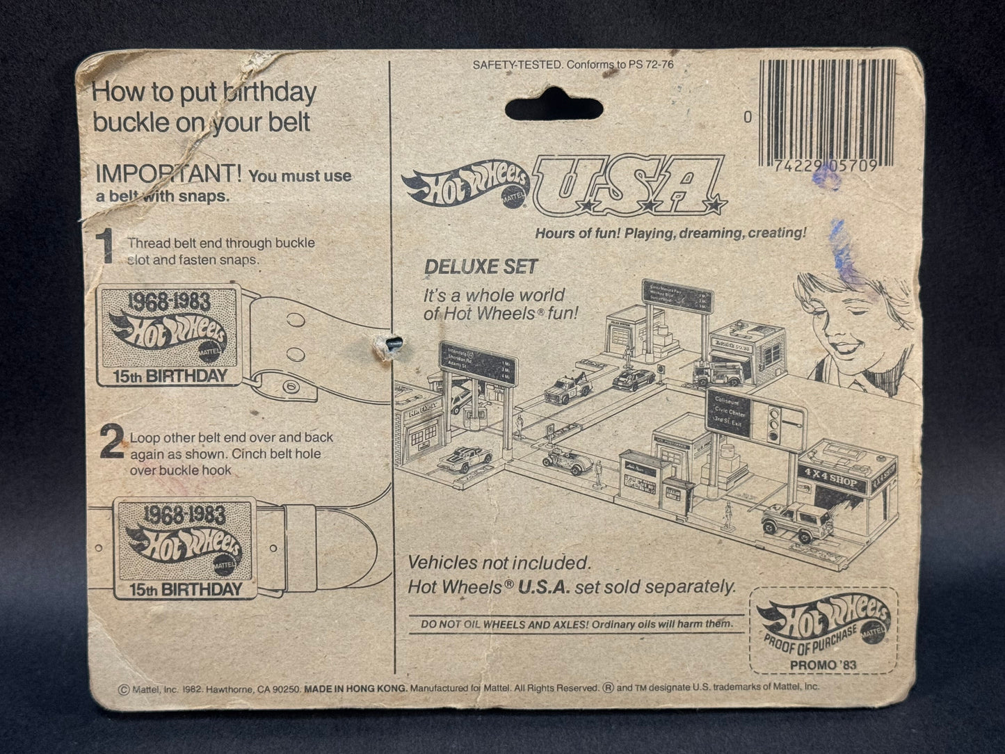1982 Hot Wheels Special 15th Birthday 3 Car Set with Belt Buckle