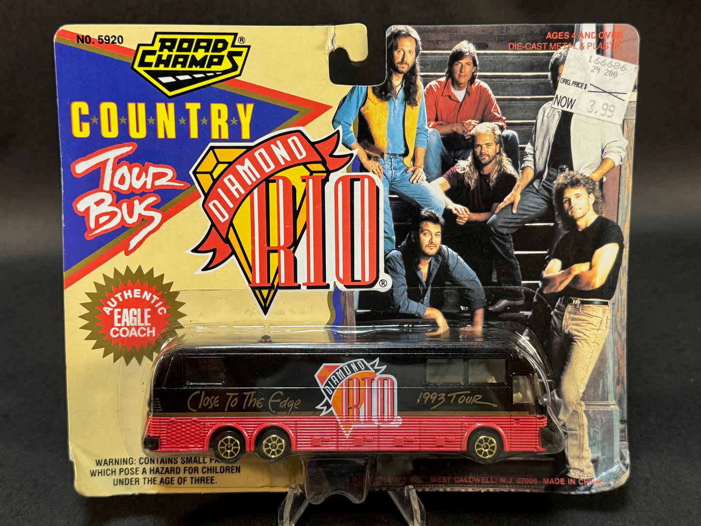1993 Road Champs City Tour Bus Series Diamond Rio Eagle Coach, Black and Red