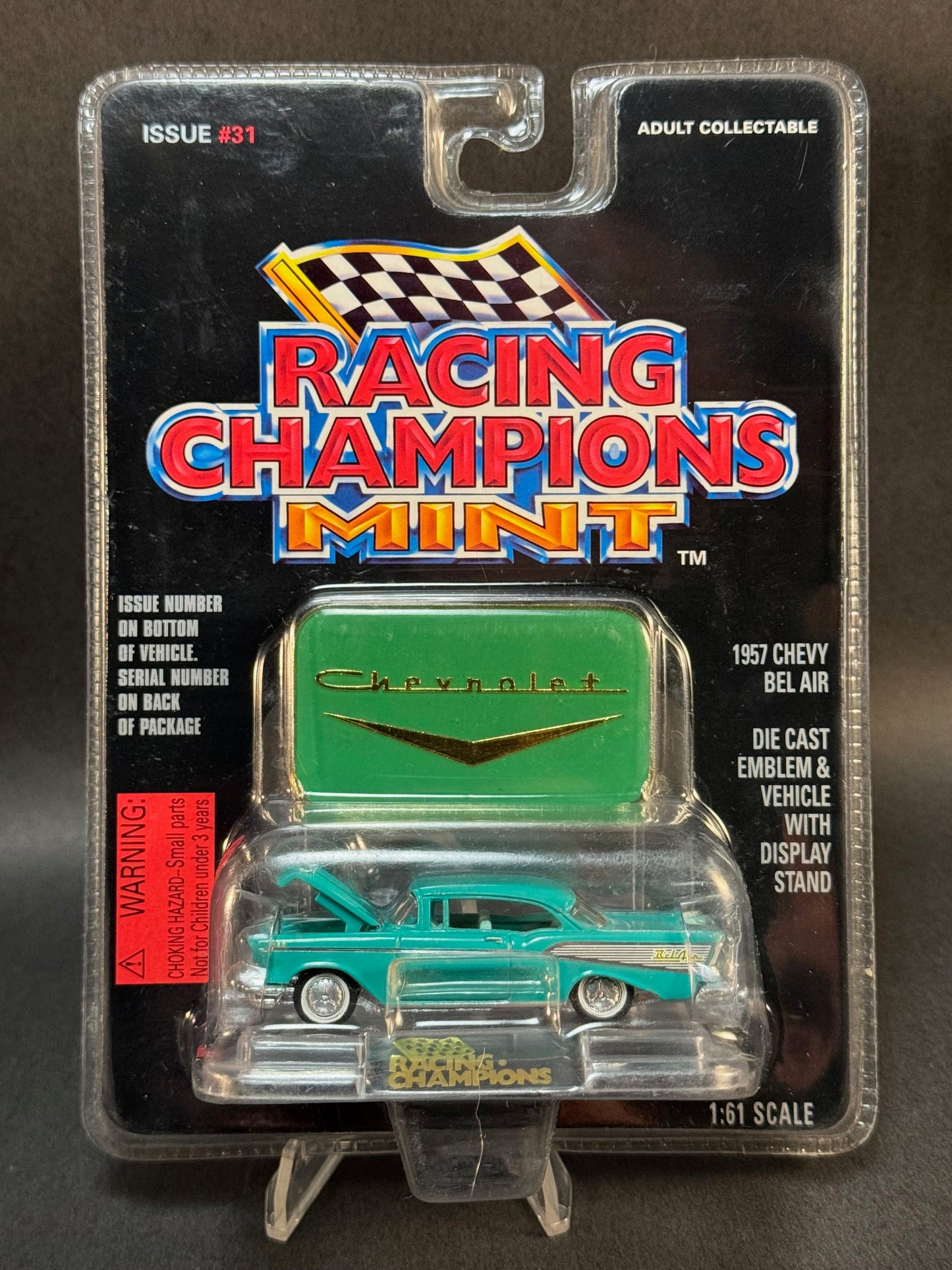1996 Racing Champions MINT Issue #31 1957 Chevy Bel Air, Teal