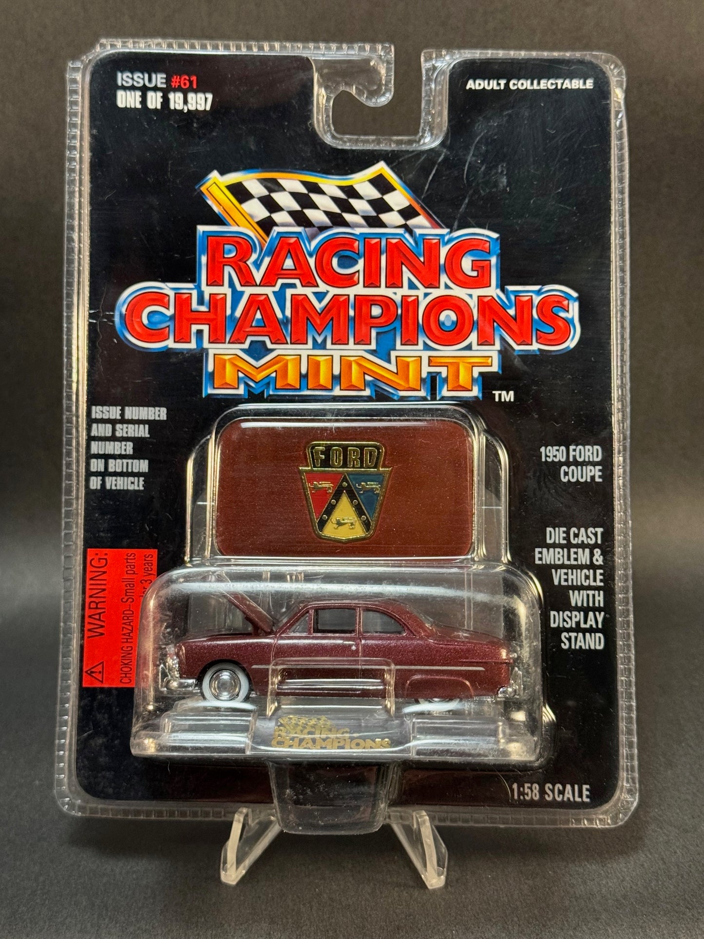 Racing Champions 1997 MINT Issue #61 1950 Ford Coupe, Maroon
