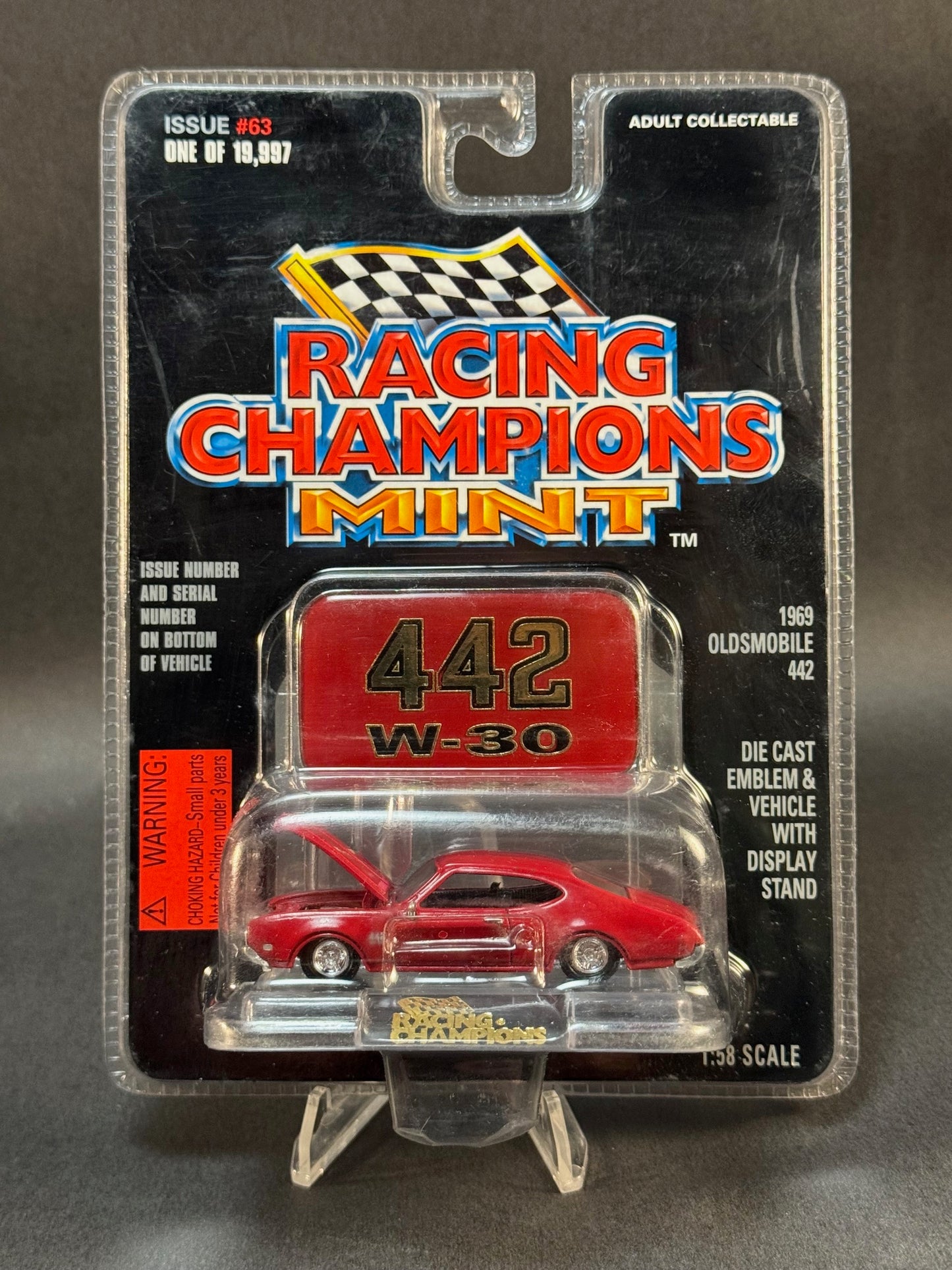 1997 Racing Champions MINT Issue #63 1969 Oldsmobile 442, Red