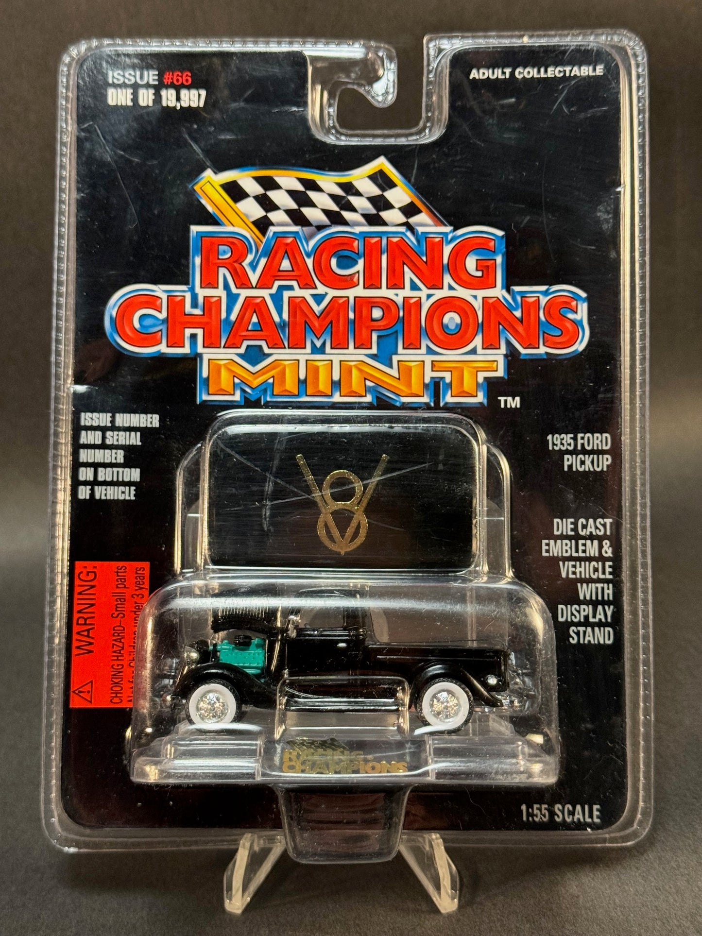1997 Racing Champions MINT Issue #66 1935 Ford Pickup, Black
