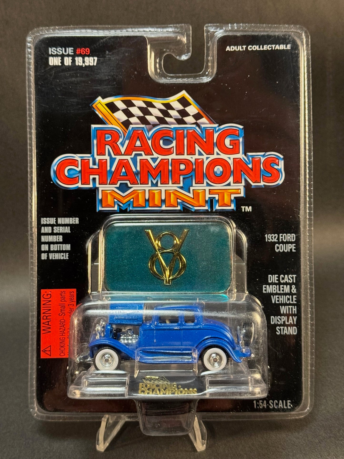 1997 Racing Champions MINT Issue #69 1932 Ford Coupe, Blue